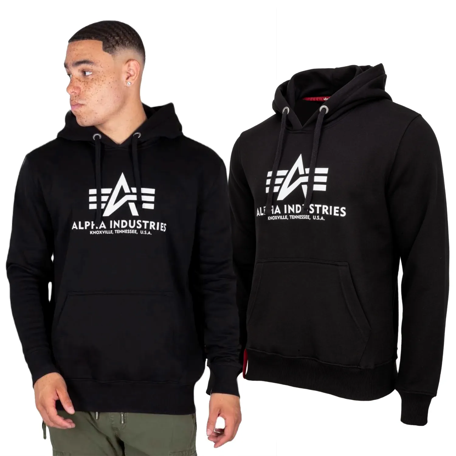 Bluza z kapturem Alpha Industries Basic 178312 03 - Czarna XL
