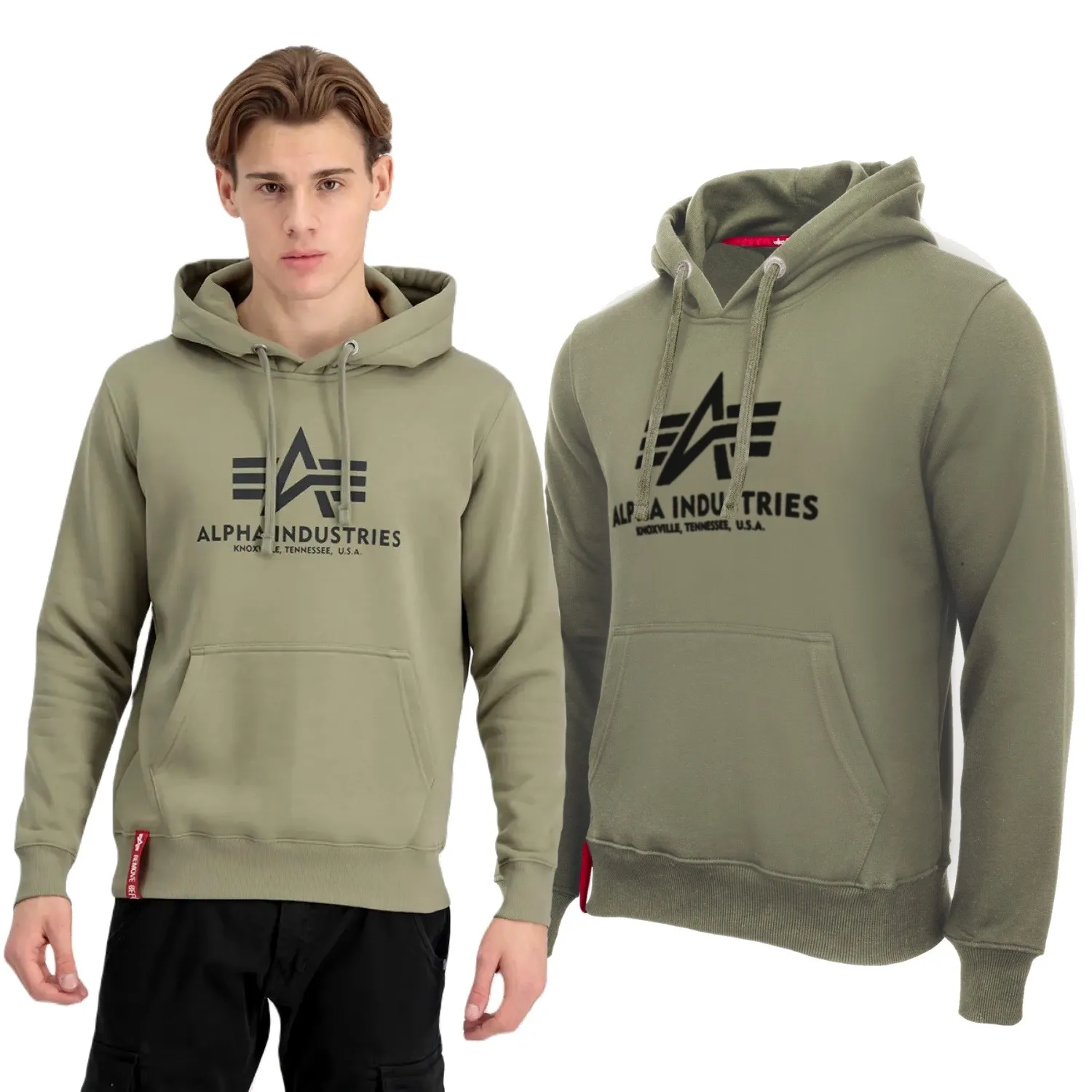 Bluza z kapturem Alpha Industries Basic 178312 11 - Oliwkowa 3XL