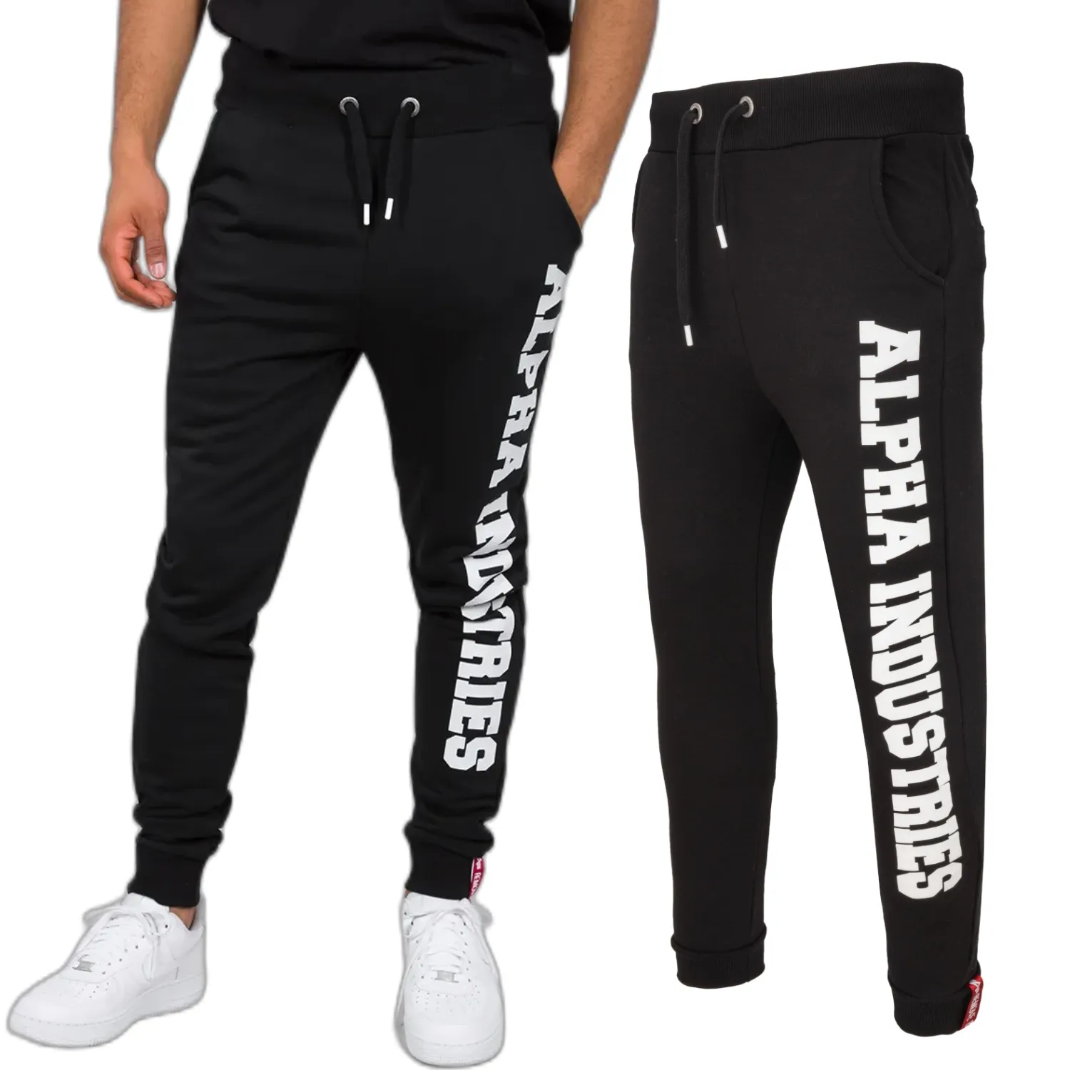 Spodnie Alpha Industries Big Letters Jogger 126343 03 - Czarne XXL