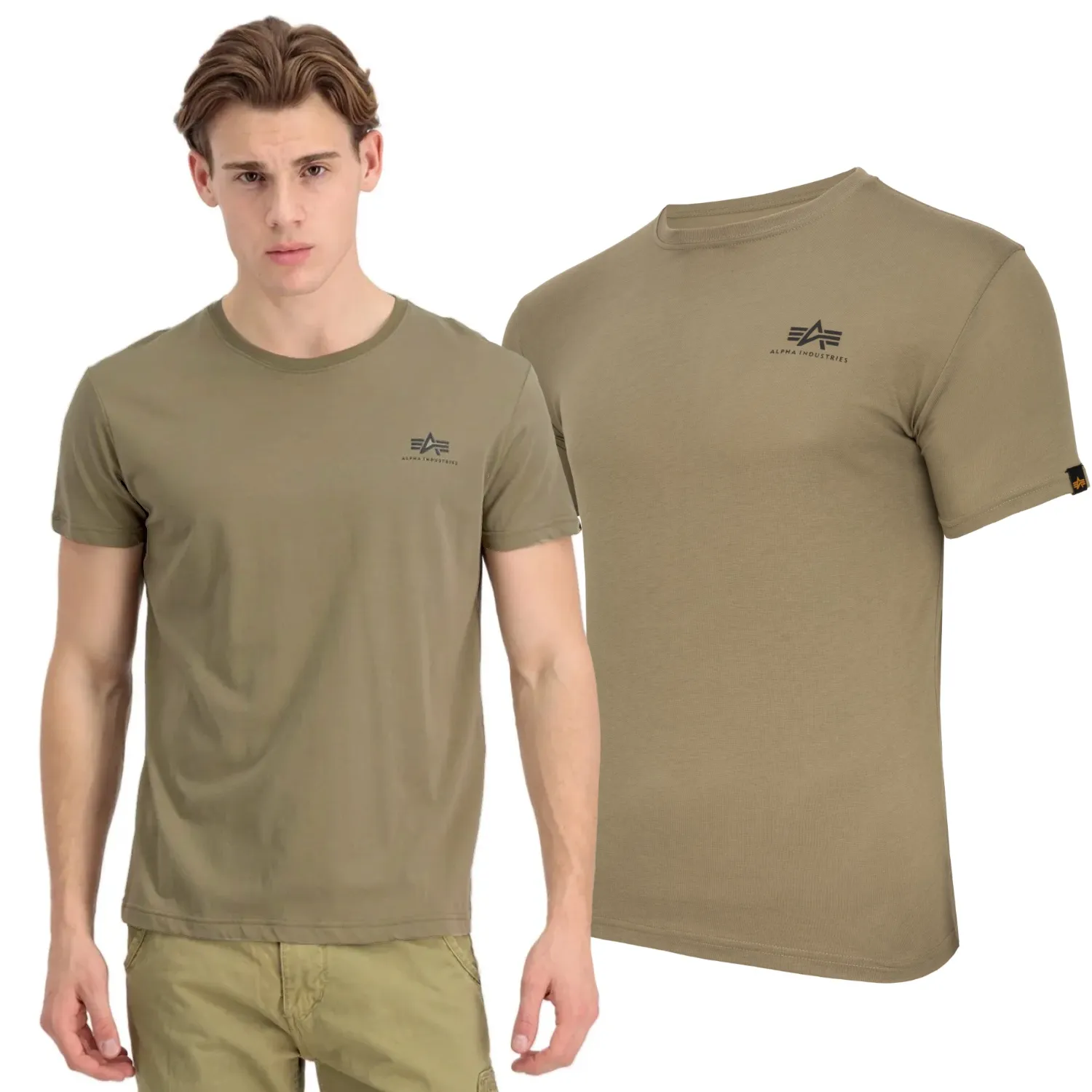 Koszulka Alpha Industries Backprint 128507 154 - Oliwkowa 3XL