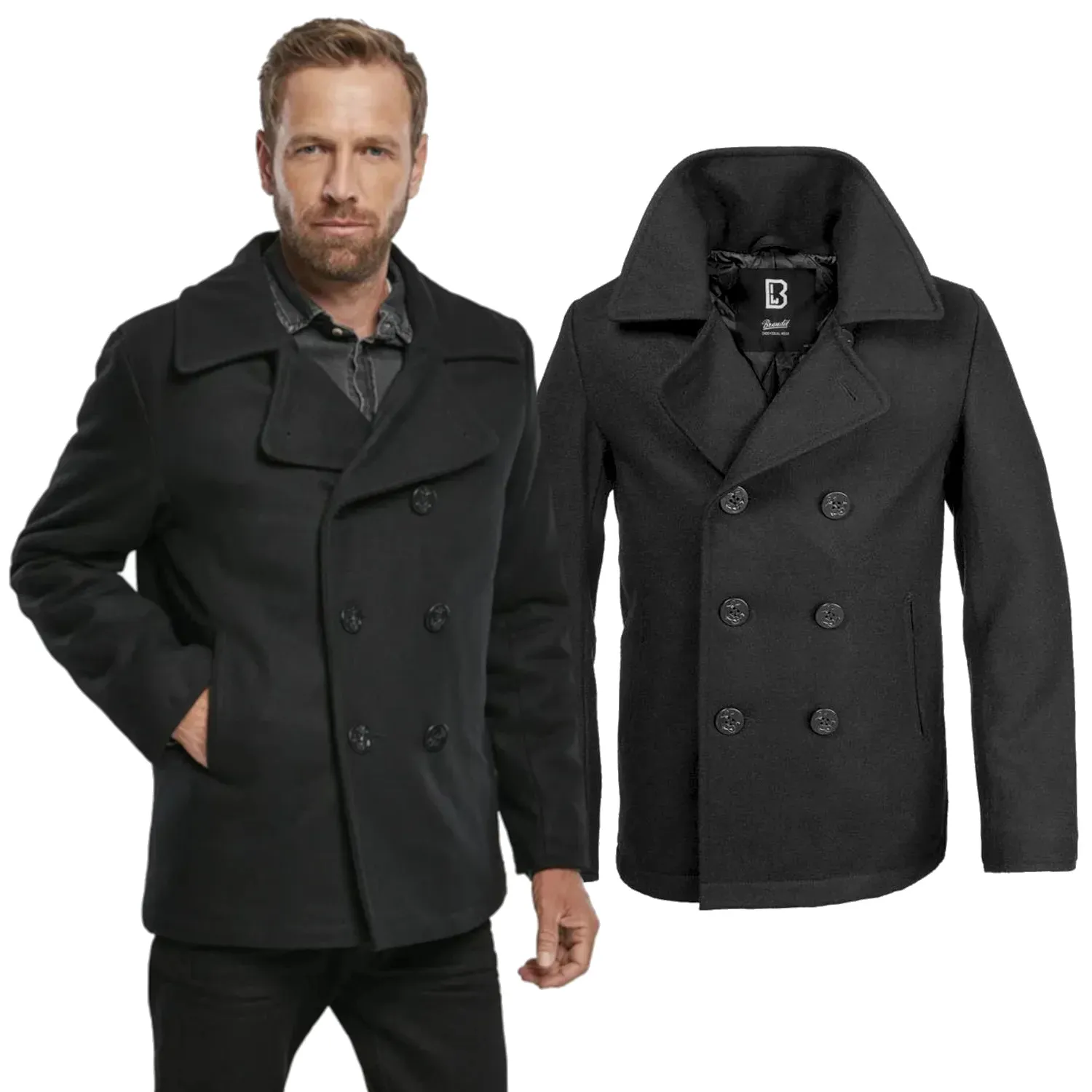 Kurtka BRANDIT Pea Coat Bosmanka black