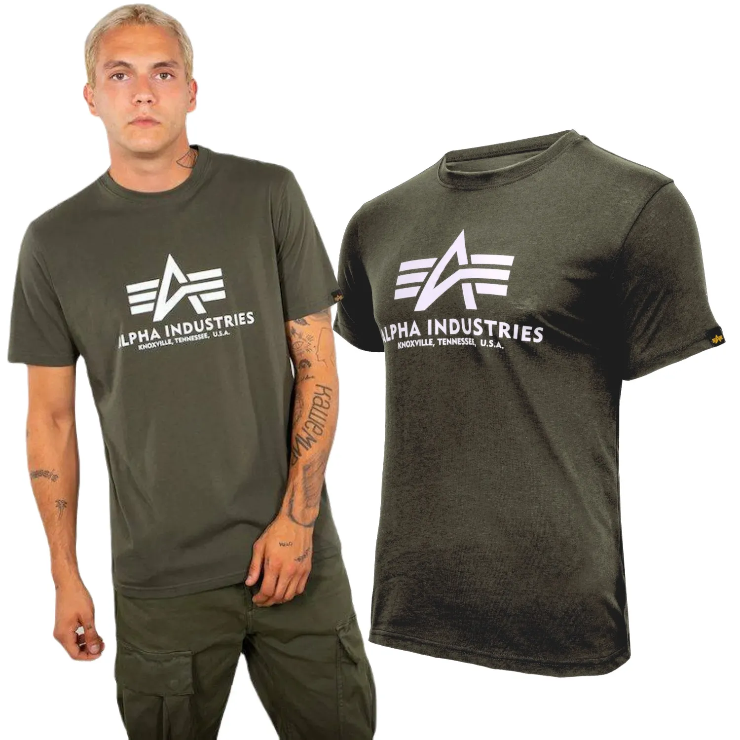 Koszulka Alpha Industries Basic 100501 142 - Ciemnooliwkowa L