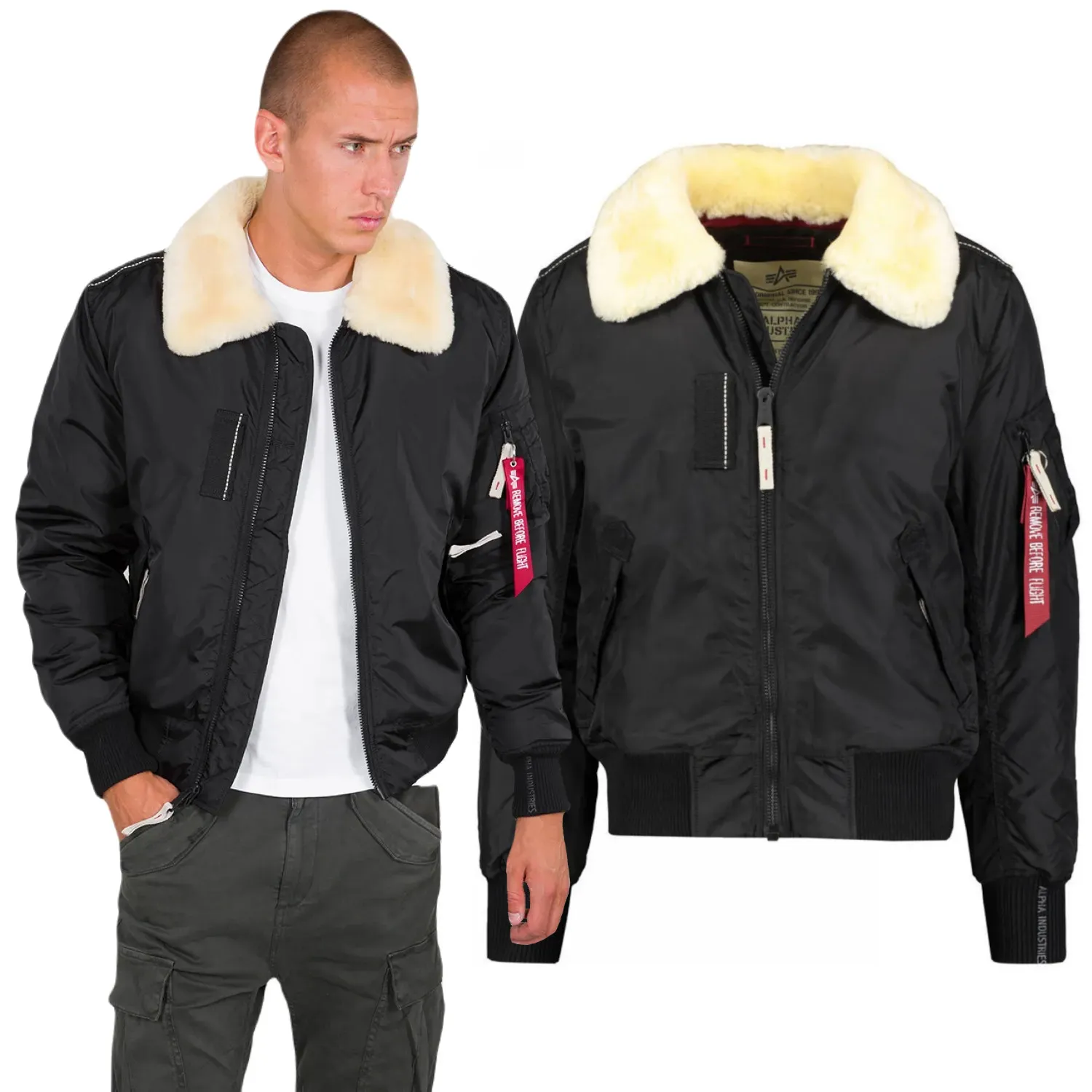 Kurtka Alpha Industries Injector III 143104-461 - Czarna/Beżowa 3XL
