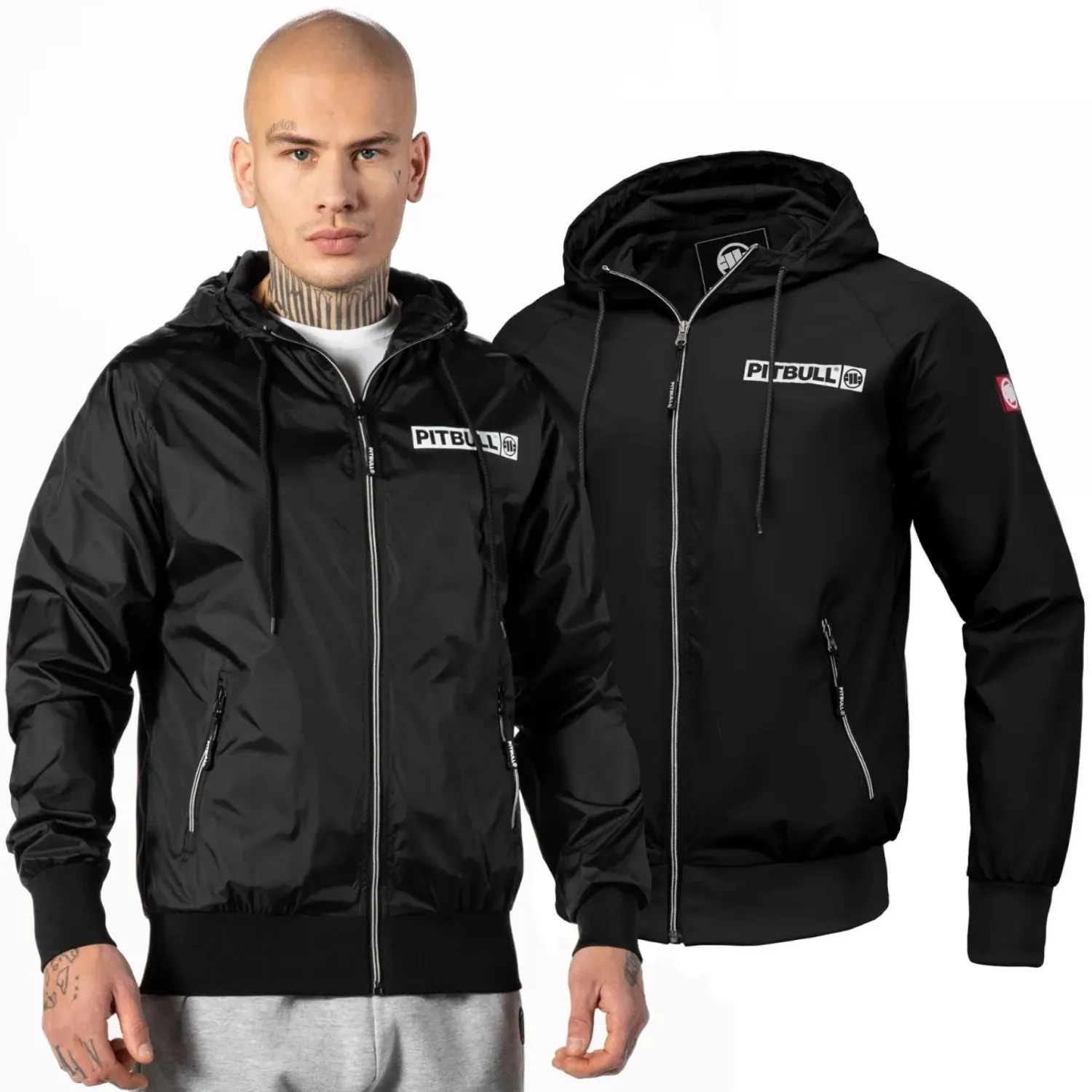 Kurtka z kapturem Pit Bull Athletic Logo - Czarna 3XL