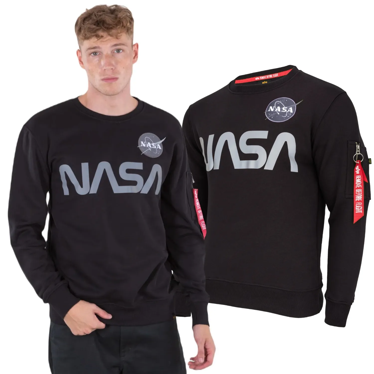 Bluza Alpha Industries NASA Reflective 178309 03 - Czarna
