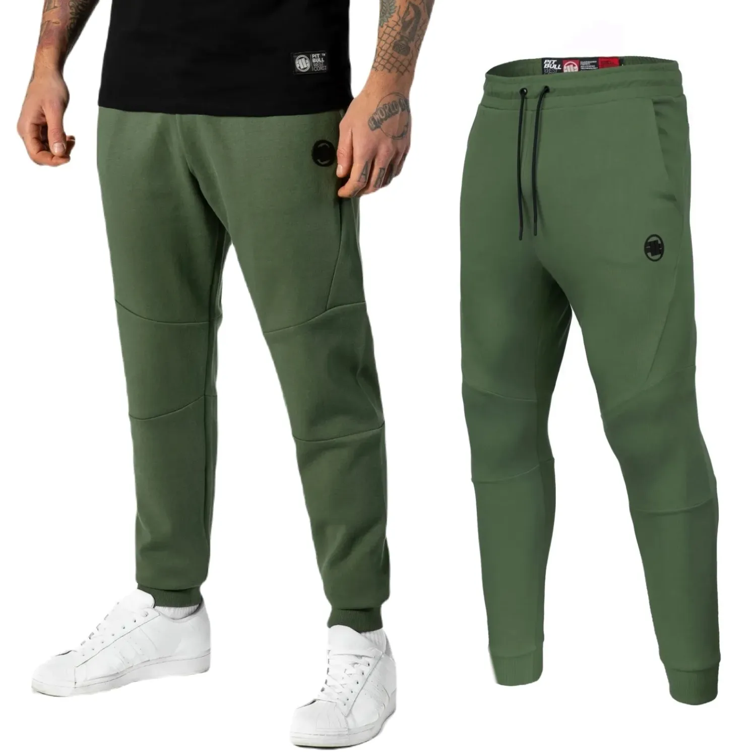 Spodnie dresowe Pit Bull 300 Interlock Dolphin '24 - Oliwkowe XL