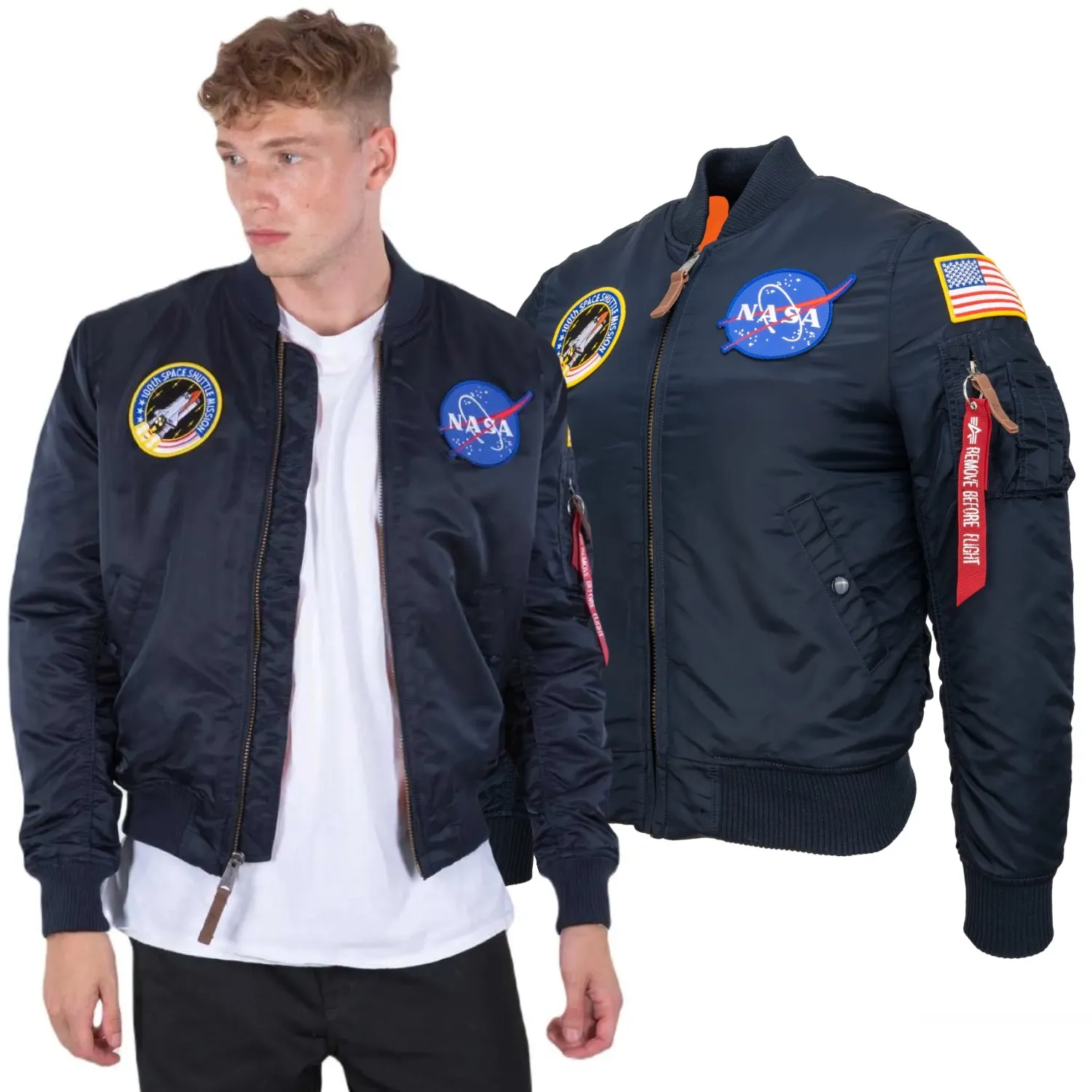 Kurtka Alpha Industries MA-1 VF NASA 166107 07 - Granatowa XL