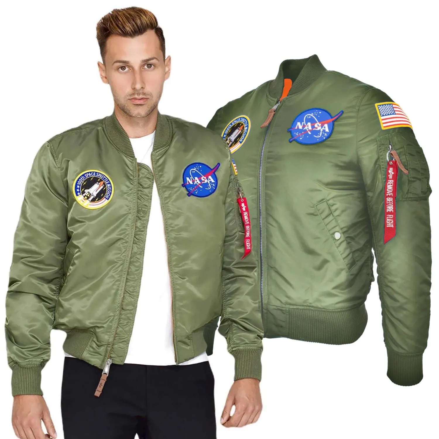 Kurtka Alpha Industries MA-1 VF NASA 166107 01 - Zielona M