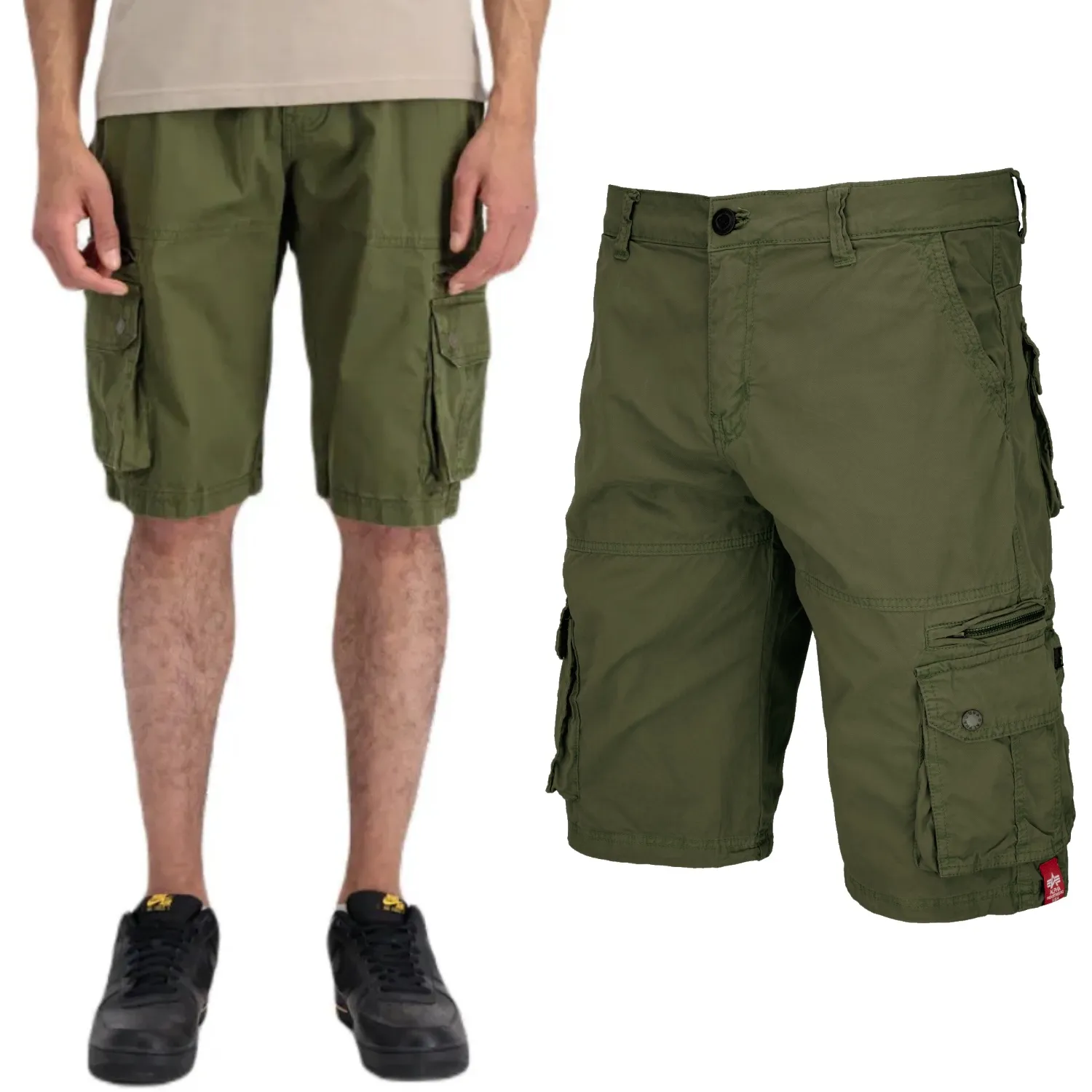 Spodenki Alpha Industries Alpha Short 136250 142 - Oliwkowe 32
