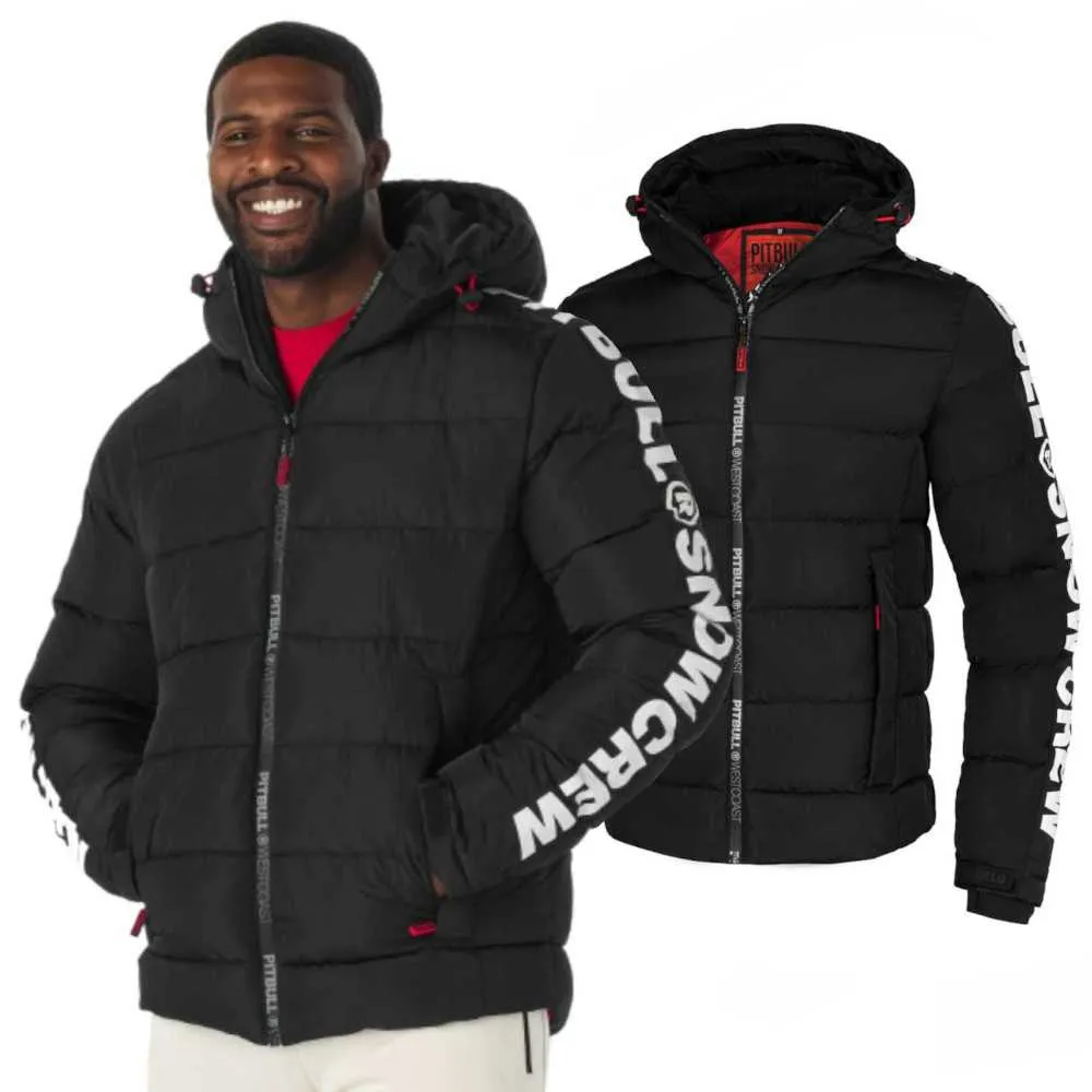 Kurtka zimowa z kapturem Pit Bull Airway IV '24 - Czarna 3XL