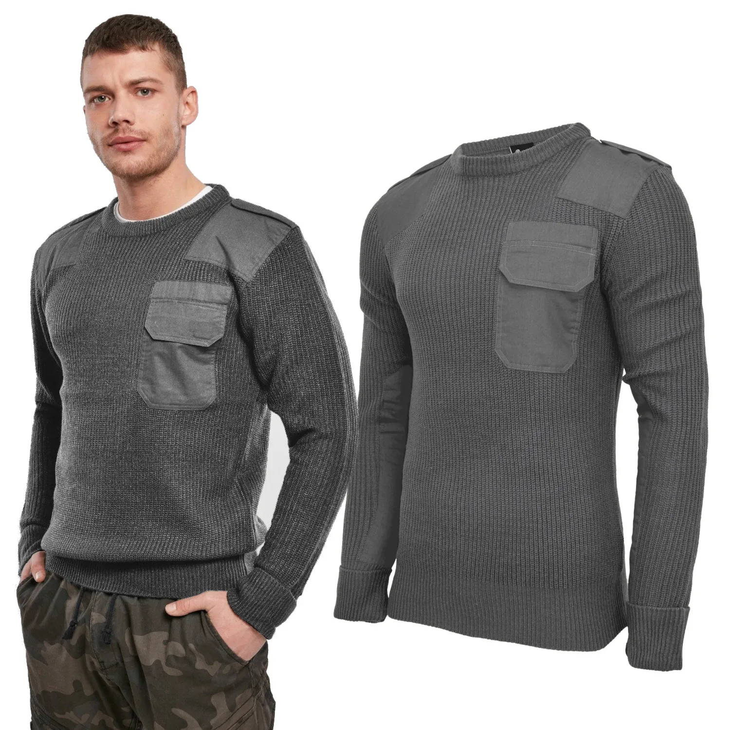 Sweter Wojskowy BRANDIT Antracytowy 4XL