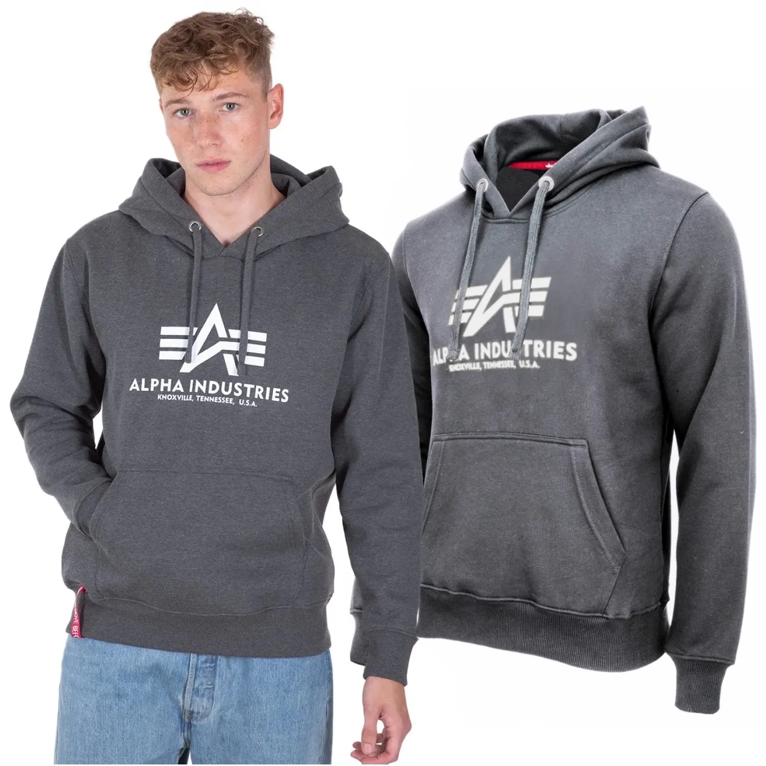 Bluza z kapturem Alpha Industries Basic 178312 597 - Grafitowa S