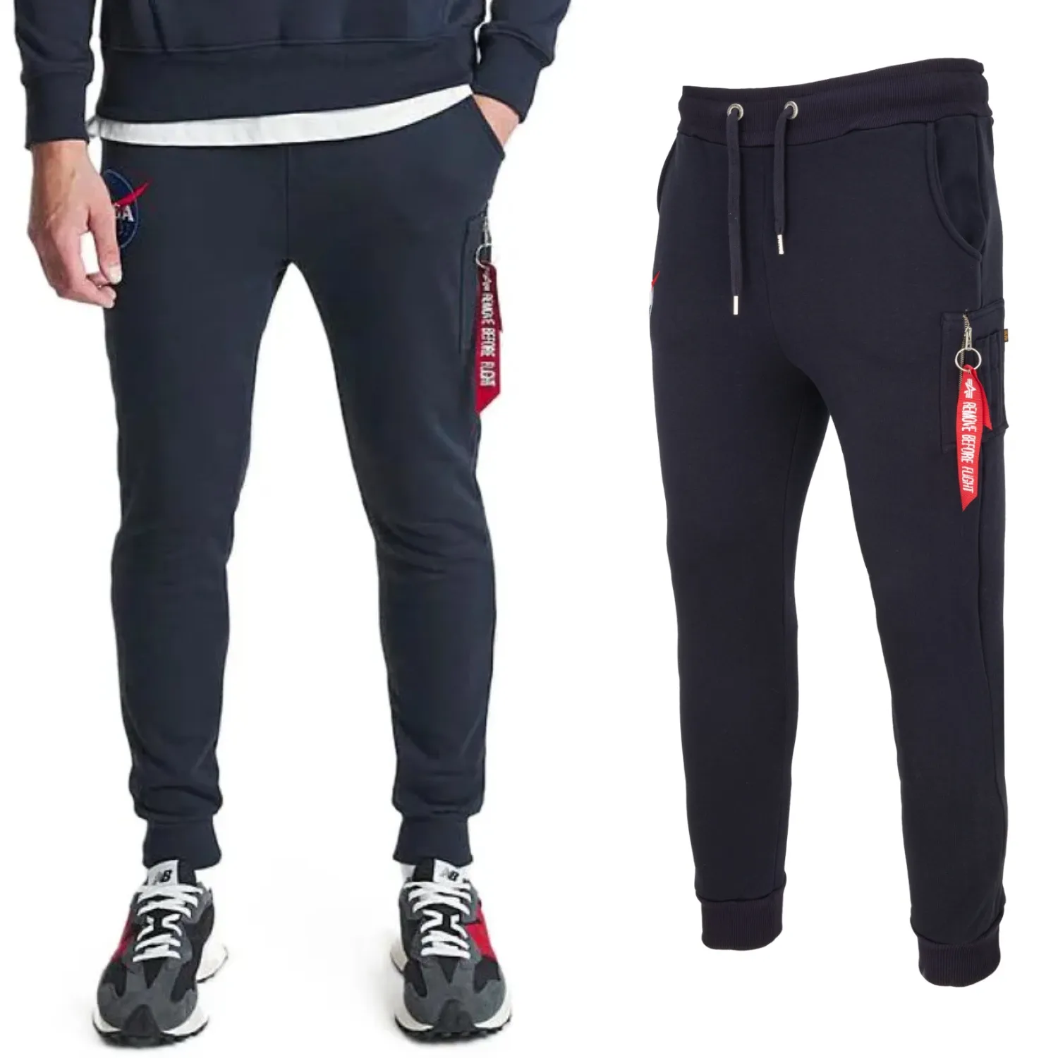 Spodnie Alpha Industries NASA Cargo Sweat Jogger 118369 07 - Granatowe S