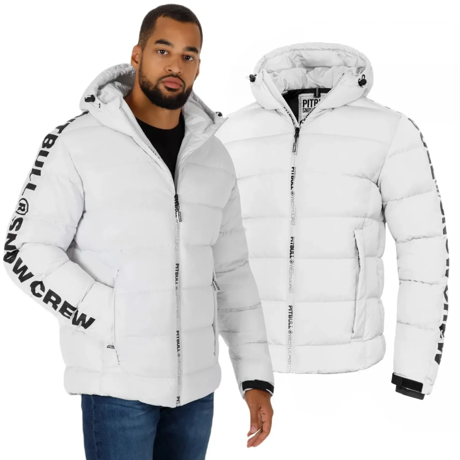 Kurtka zimowa z kapturem Pit Bull Airway IV '24 - Off White M