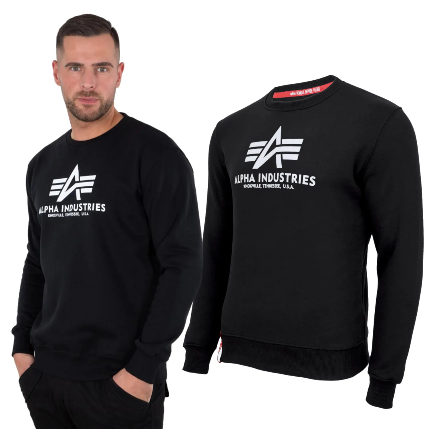 Bluza Alpha Industries Basic 178302 03 - Czarna 3XL