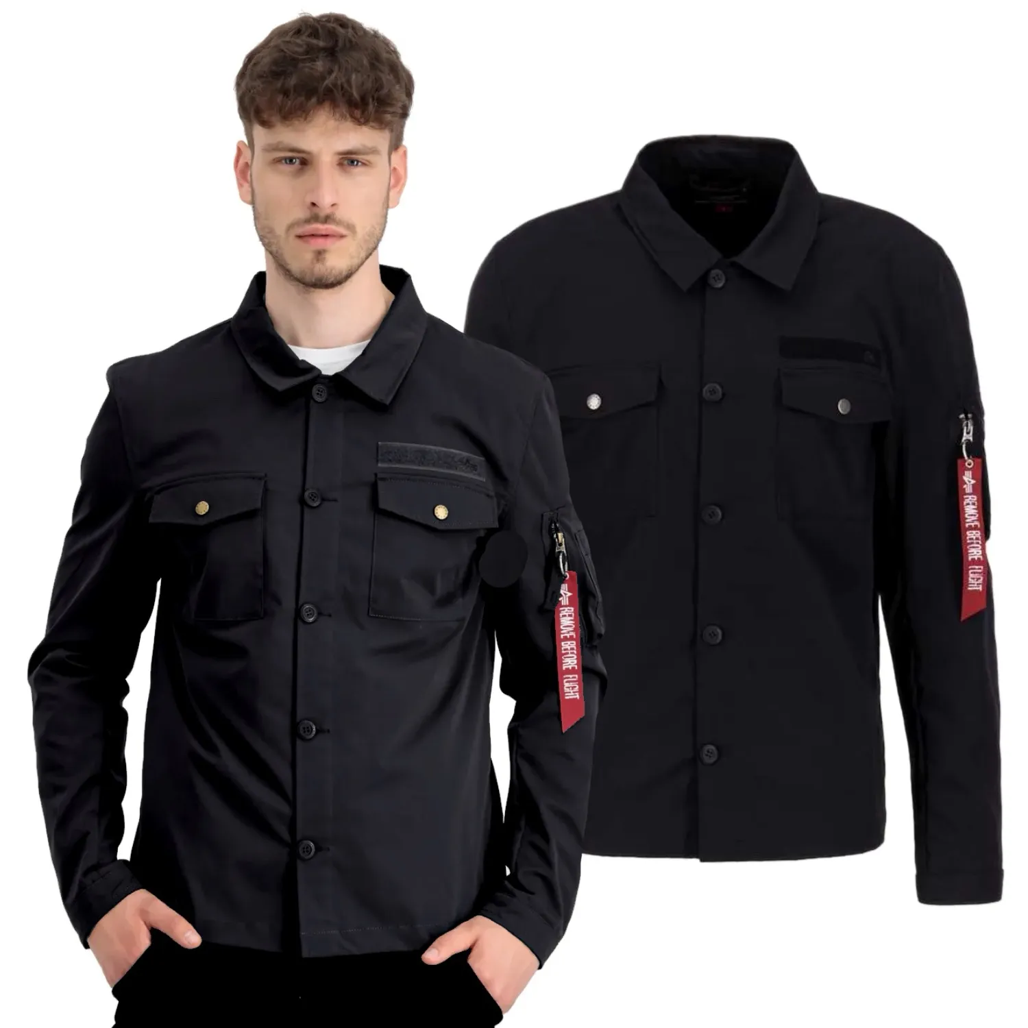 Koszula wierzchnia Alpha Industries Overshirt 108123 03 - Czarna S