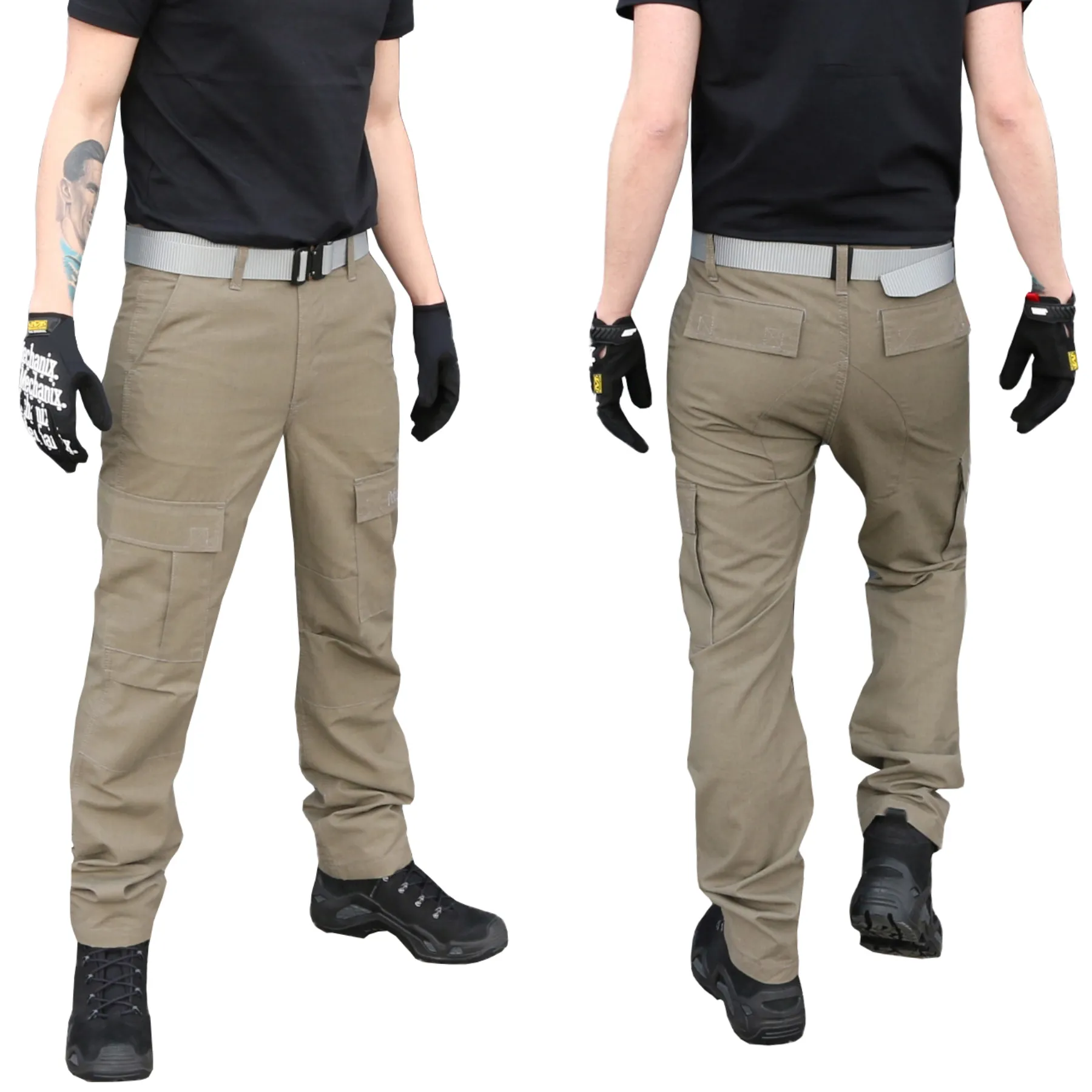 Spodnie Wedan Bojówki Cargo Defender - Trudnopalne - Oliwkowe 4XL