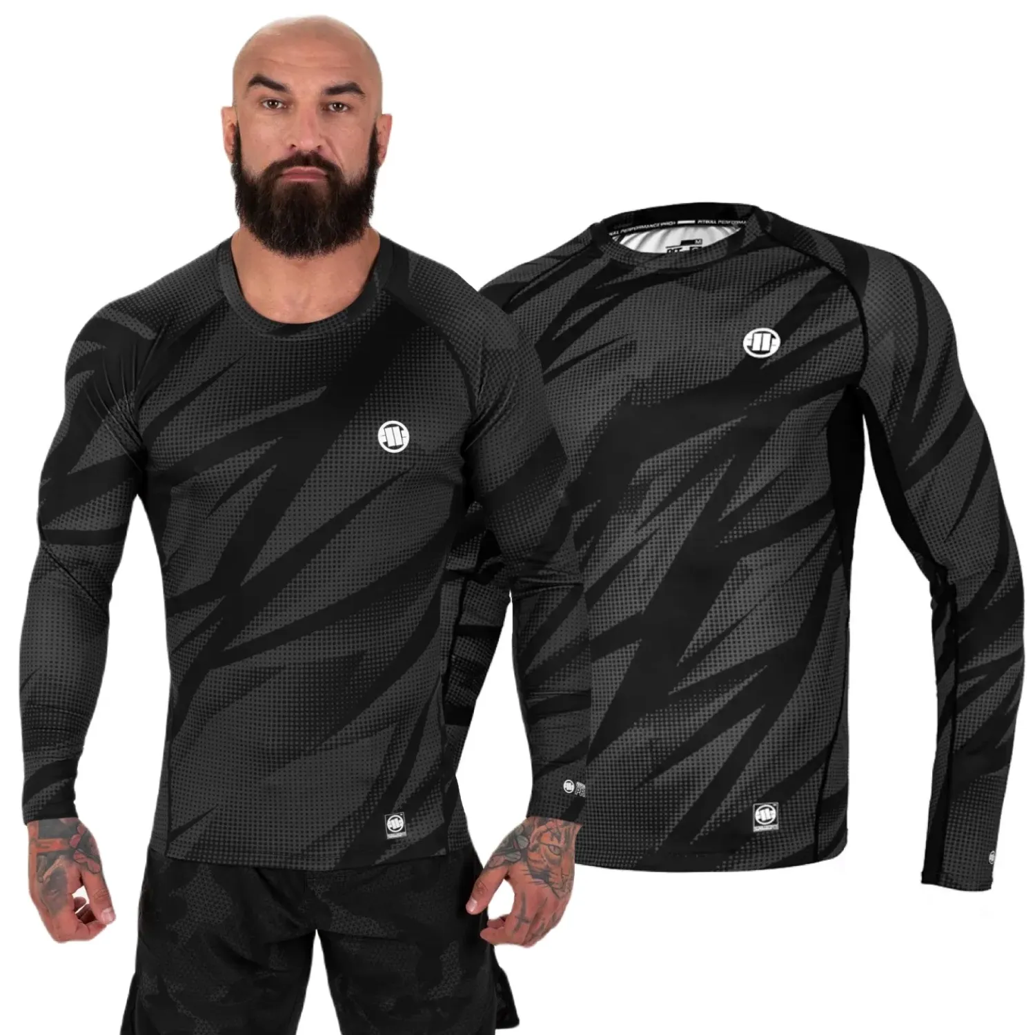 Longsleeve Rashguard Pit Bull Performance Pro plus Dot Camo II - Szary