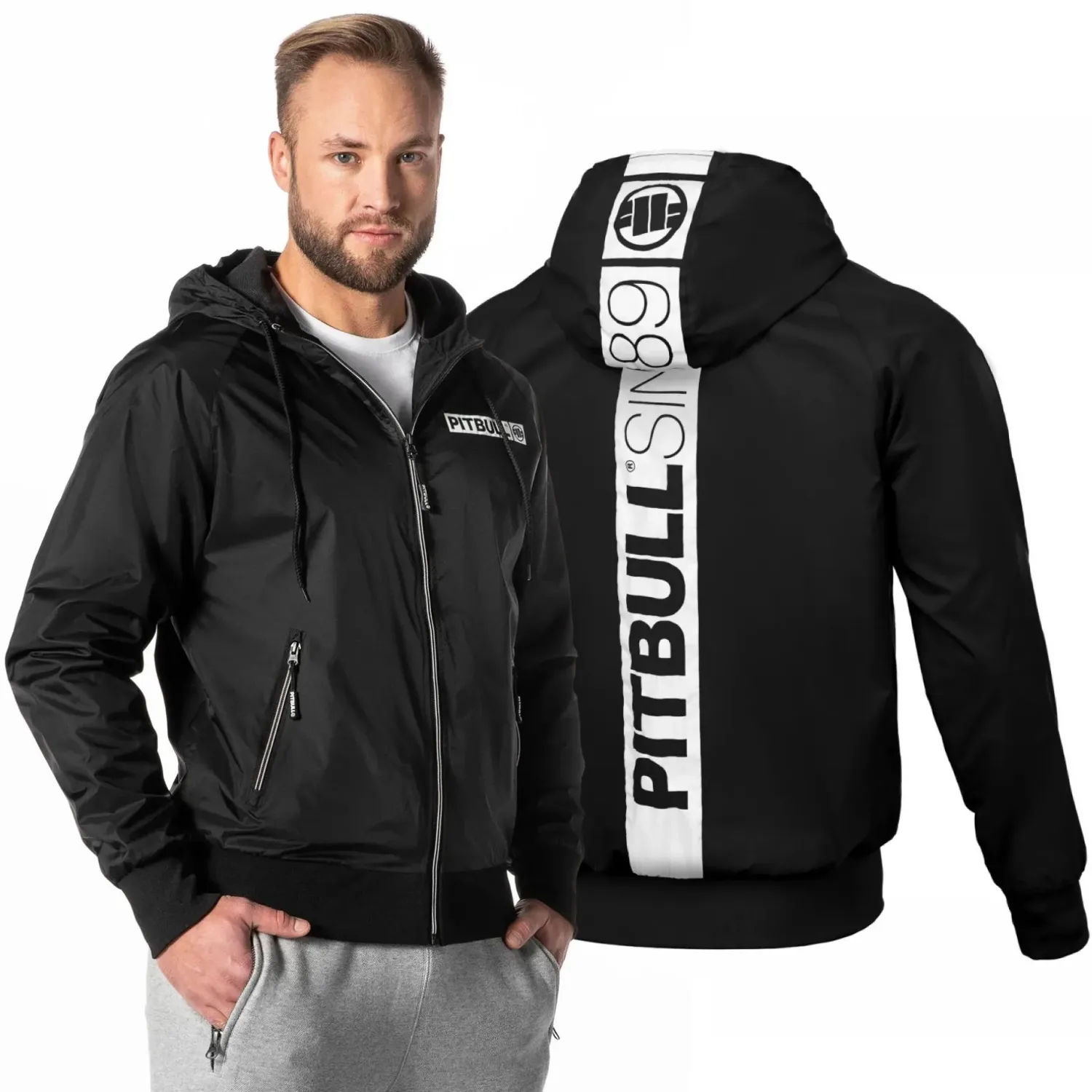Kurtka z kapturem Pit Bull Athletic Hilltop - Czarna XL