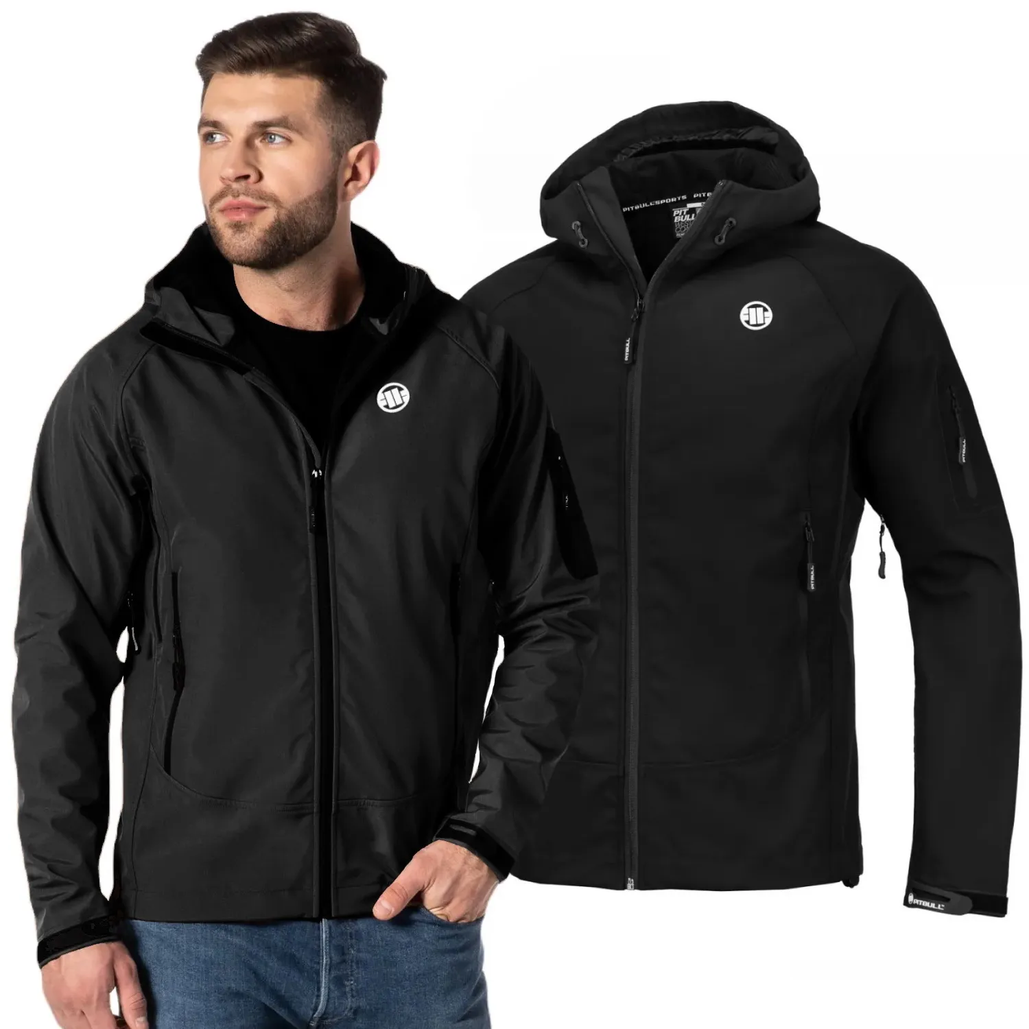 Kurtka z kapturem Pit Bull Softshell Rockfish II '24 - Czarna XXL