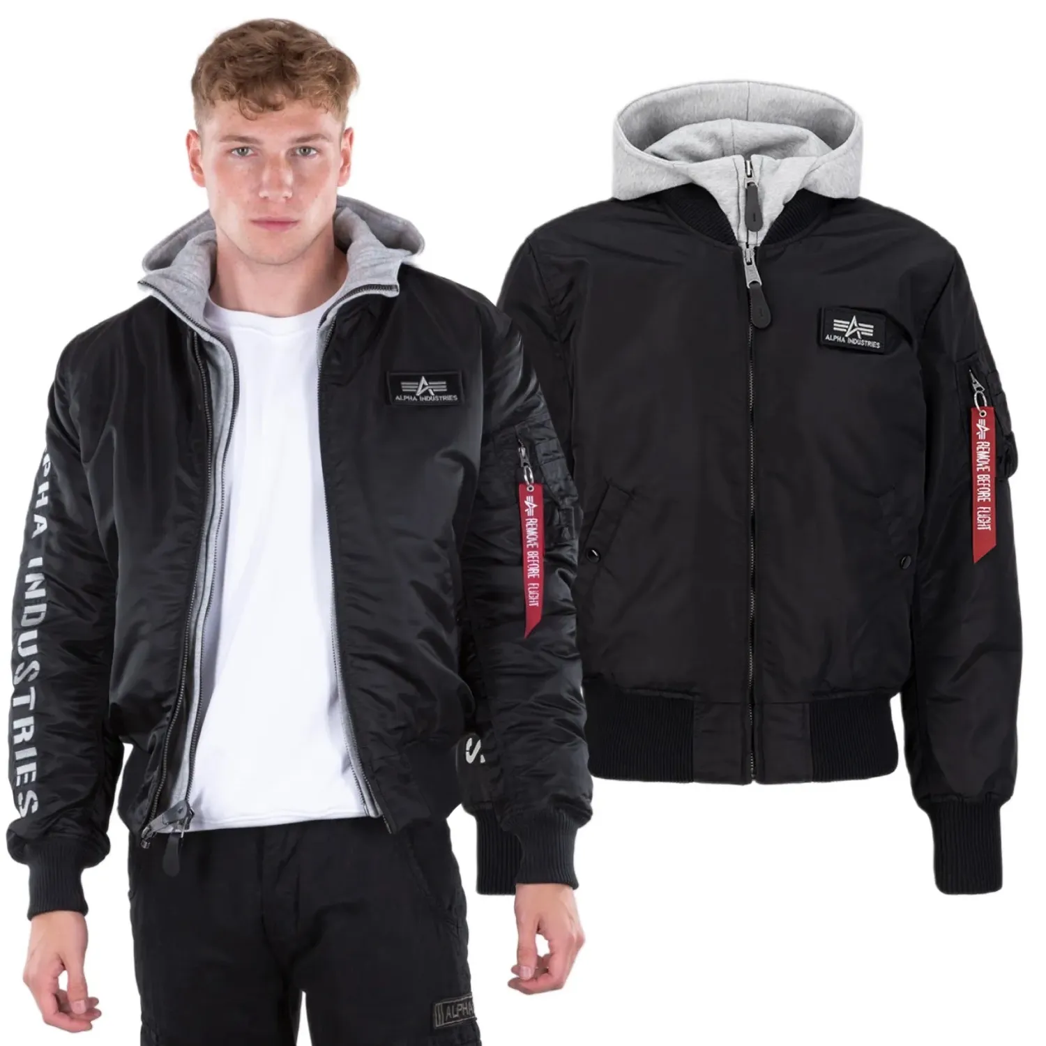 Kurtka Alpha Industries MA-1 D-Tec SE 133104 198 - Czarna/Szara XL