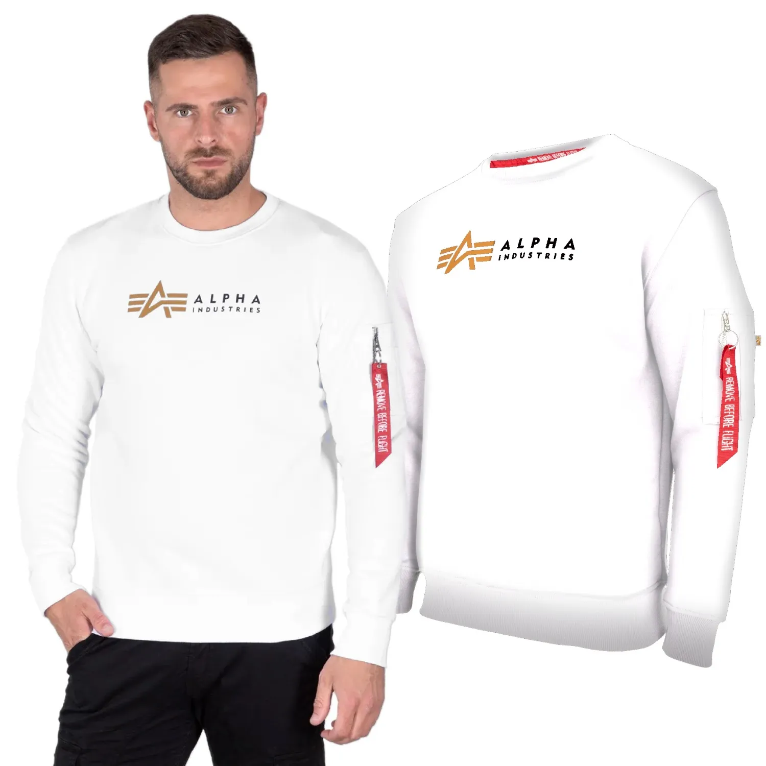 Bluza Alpha Industries Alpha Label 118312 09 - Biała 3XL