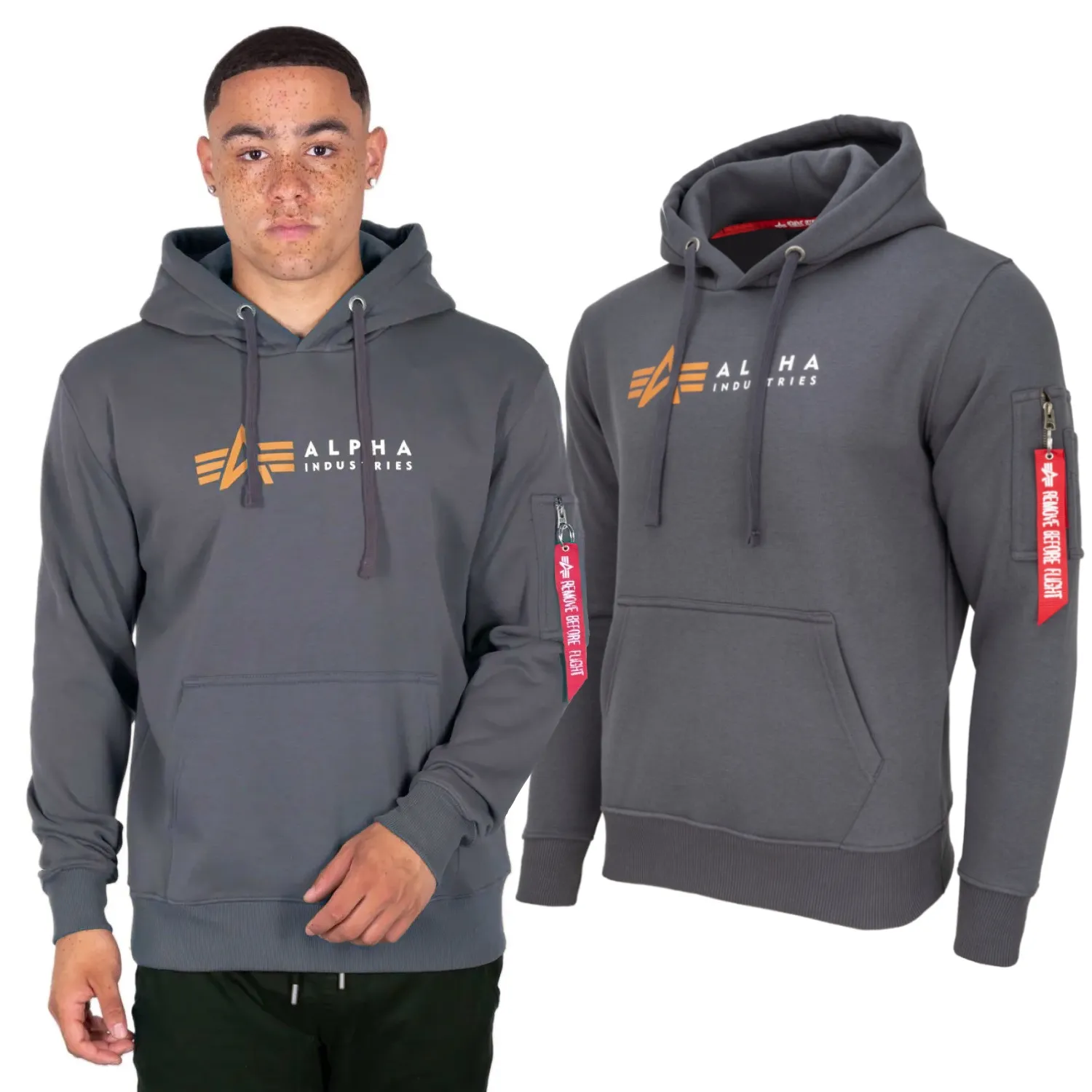 Bluza z kapturem Alpha Industries Alpha Label 118331 136 - Grafitowa M