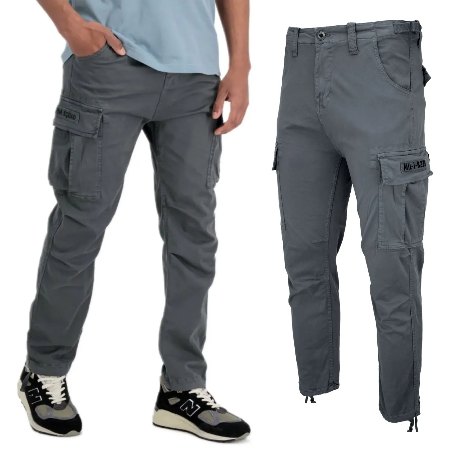 Spodnie Alpha Industries Squad Pant 188202 684 - Vintage Grey 32