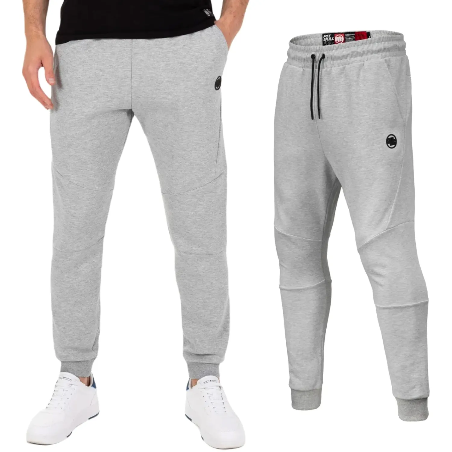 Spodnie dresowe Pit Bull 300 Interlock Dolphin '24 - Szary Melanż 3XL