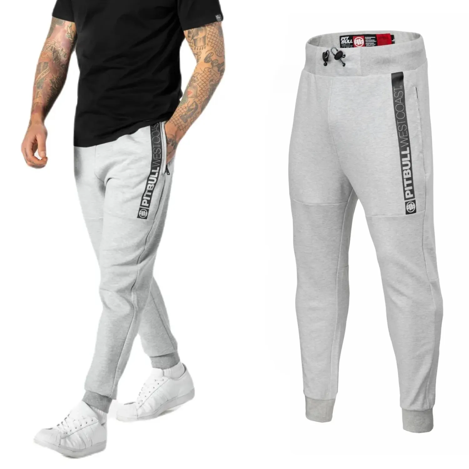 Spodnie dresowe Pit Bull 300 Interlock Saturn '24 - Szary Melanż XXL