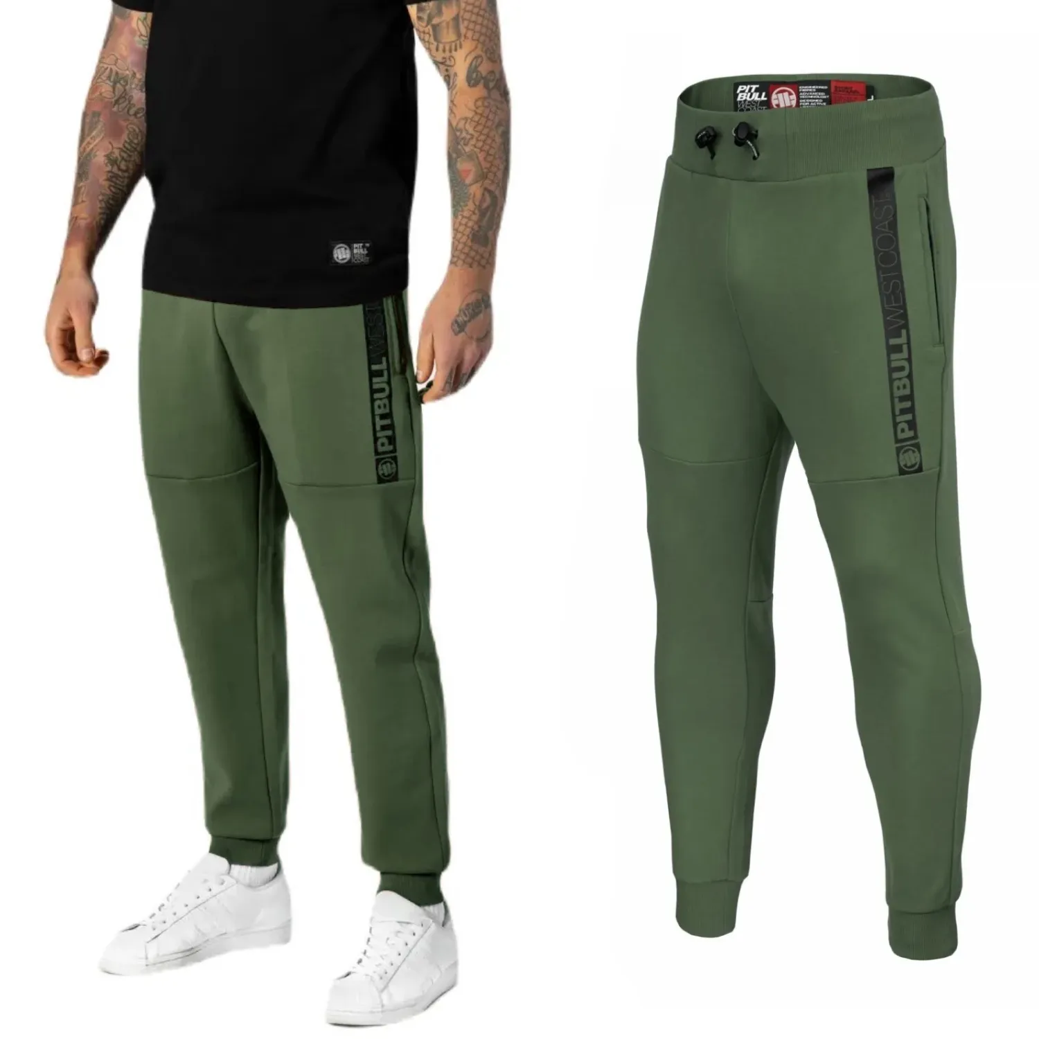 Spodnie dresowe Pit Bull 300 Interlock Saturn '24 - Oliwkowe M