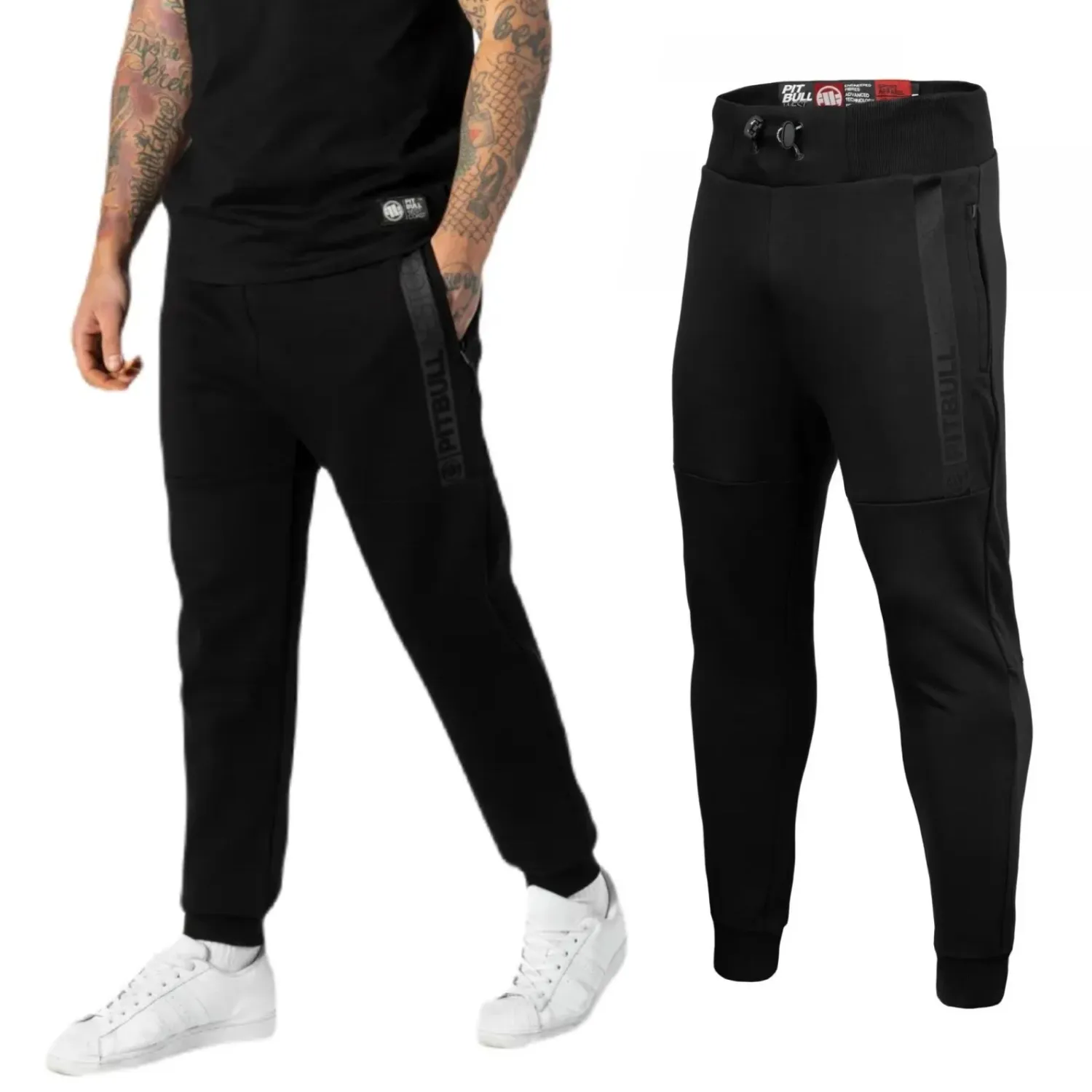 Spodnie dresowe Pit Bull 300 Interlock Saturn '24 - Czarne M