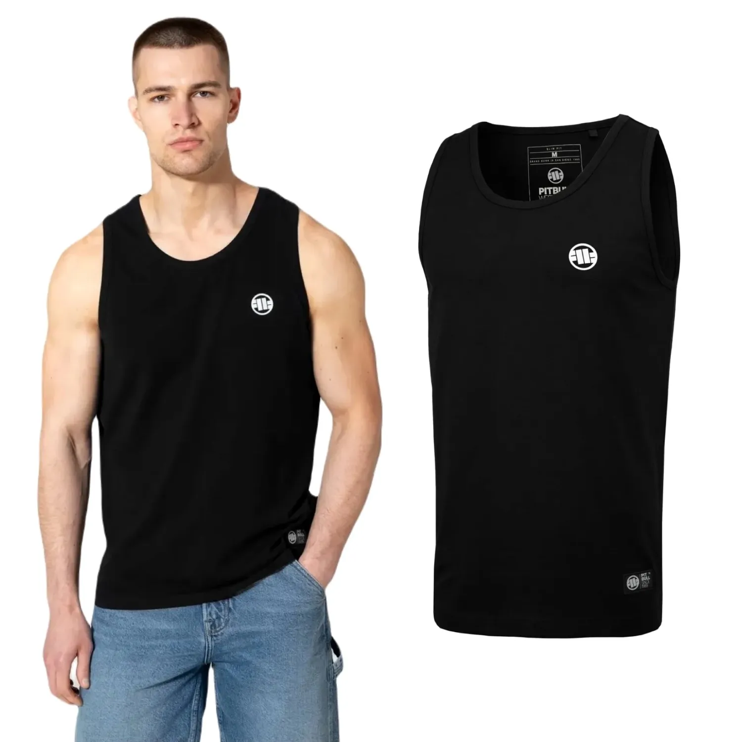Tank Top Pit Bull Middle Weight 190 Spandex Small Logo '24 - Czarny XXL