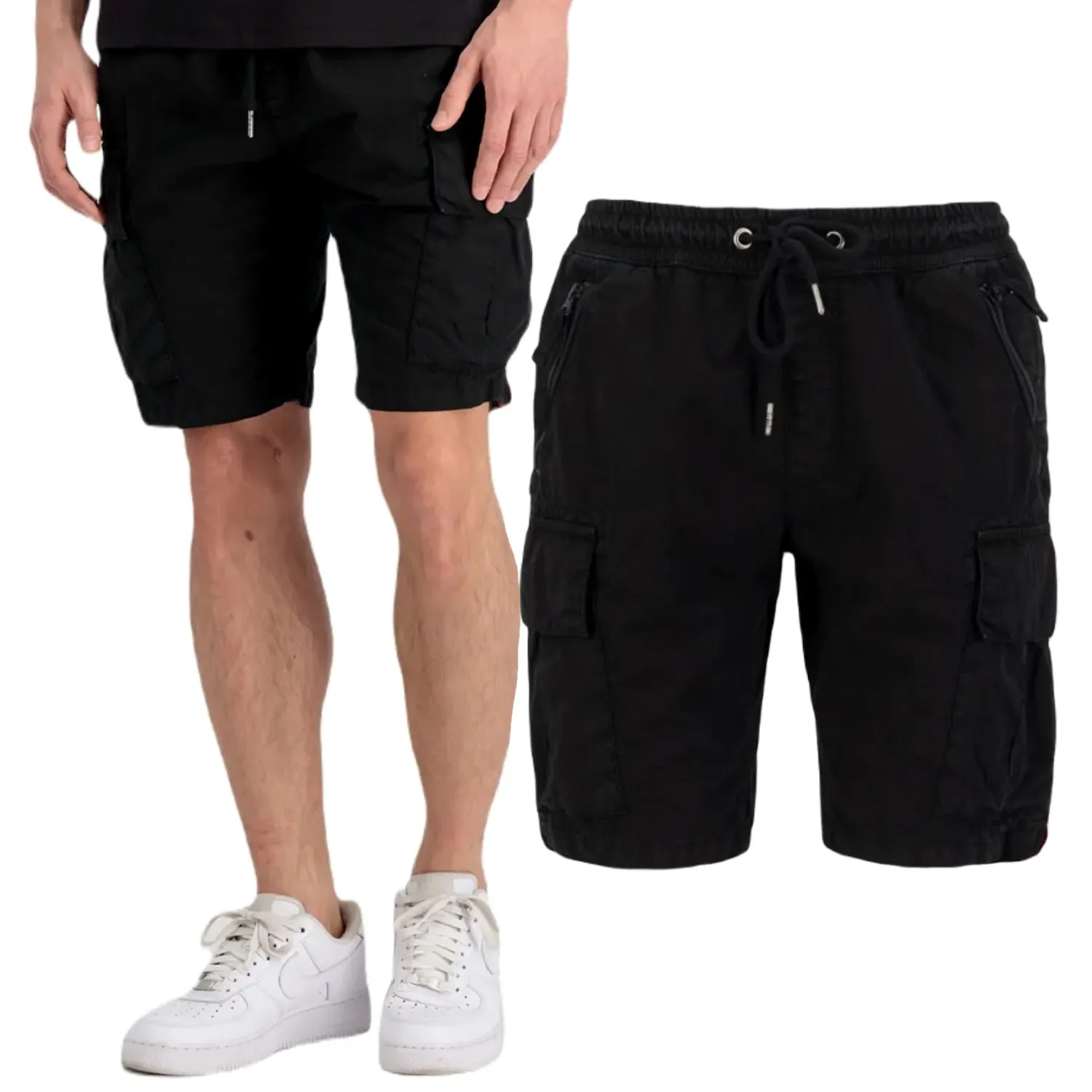 Spodenki Alpha Industries Ripstop Jogger Short 106250 03 - Czarne S