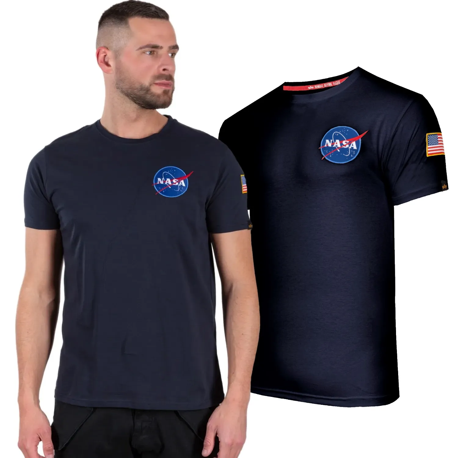 Koszulka Alpha Industries Space Shuttle T 176507 07 - Granatowa M