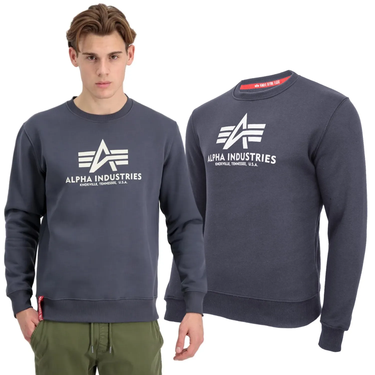 Bluza Alpha Industries Basic 178302 136 - Grafitowa 3XL