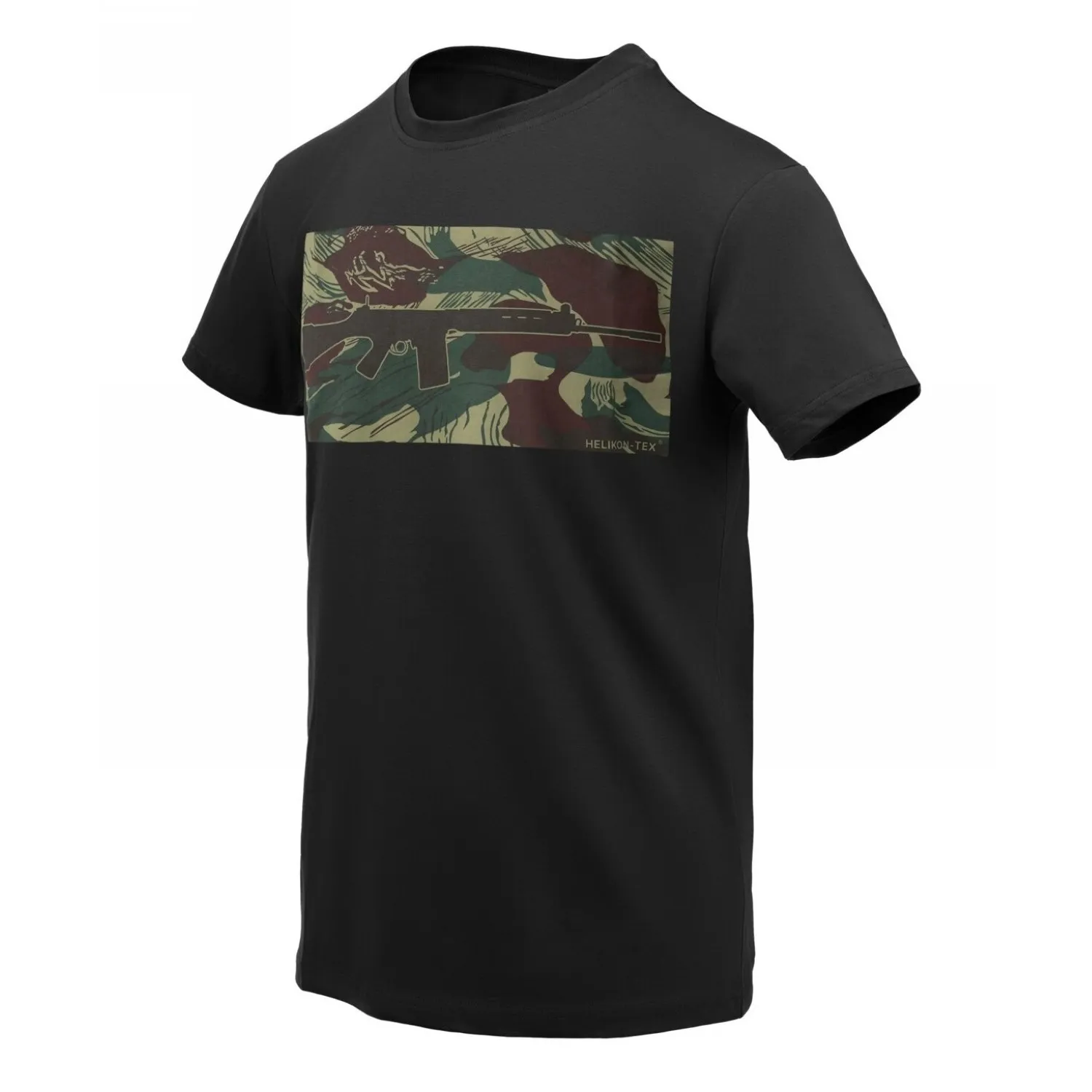 T-Shirt Helikon-Tex FN FAL - Czarna/Rhodesian Camo