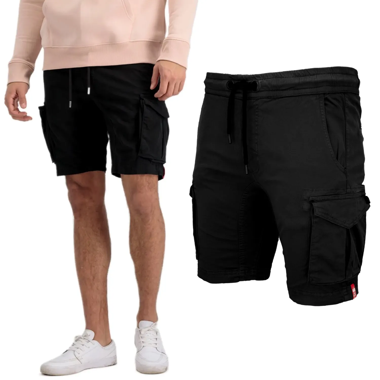 Spodenki Alpha Industries Cotton Twill Jogger Short 106251 03 - Czarne XXL