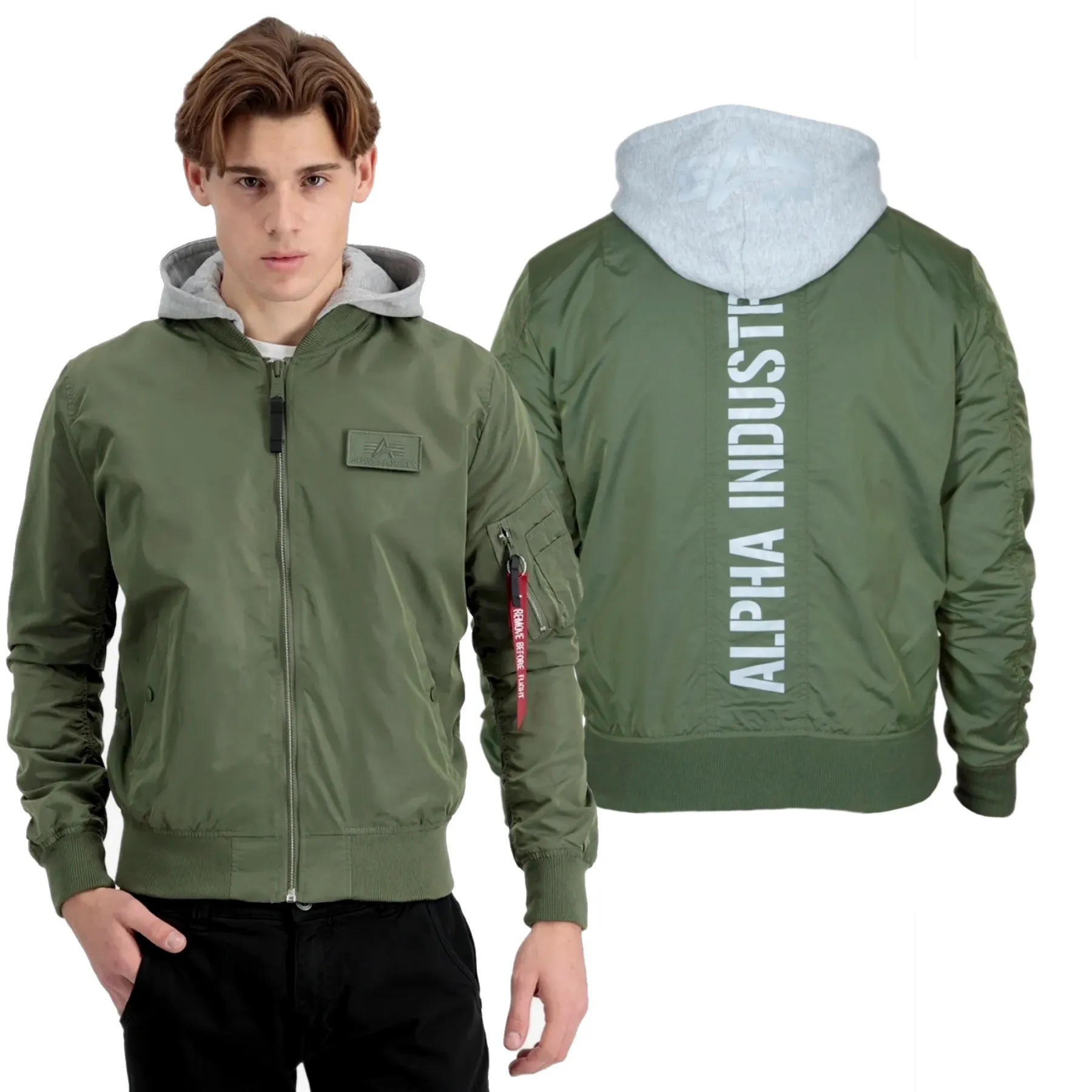Kurtka Alpha Industries MA-1 TT Hood BP Ref. 106103 01 - Zielona M