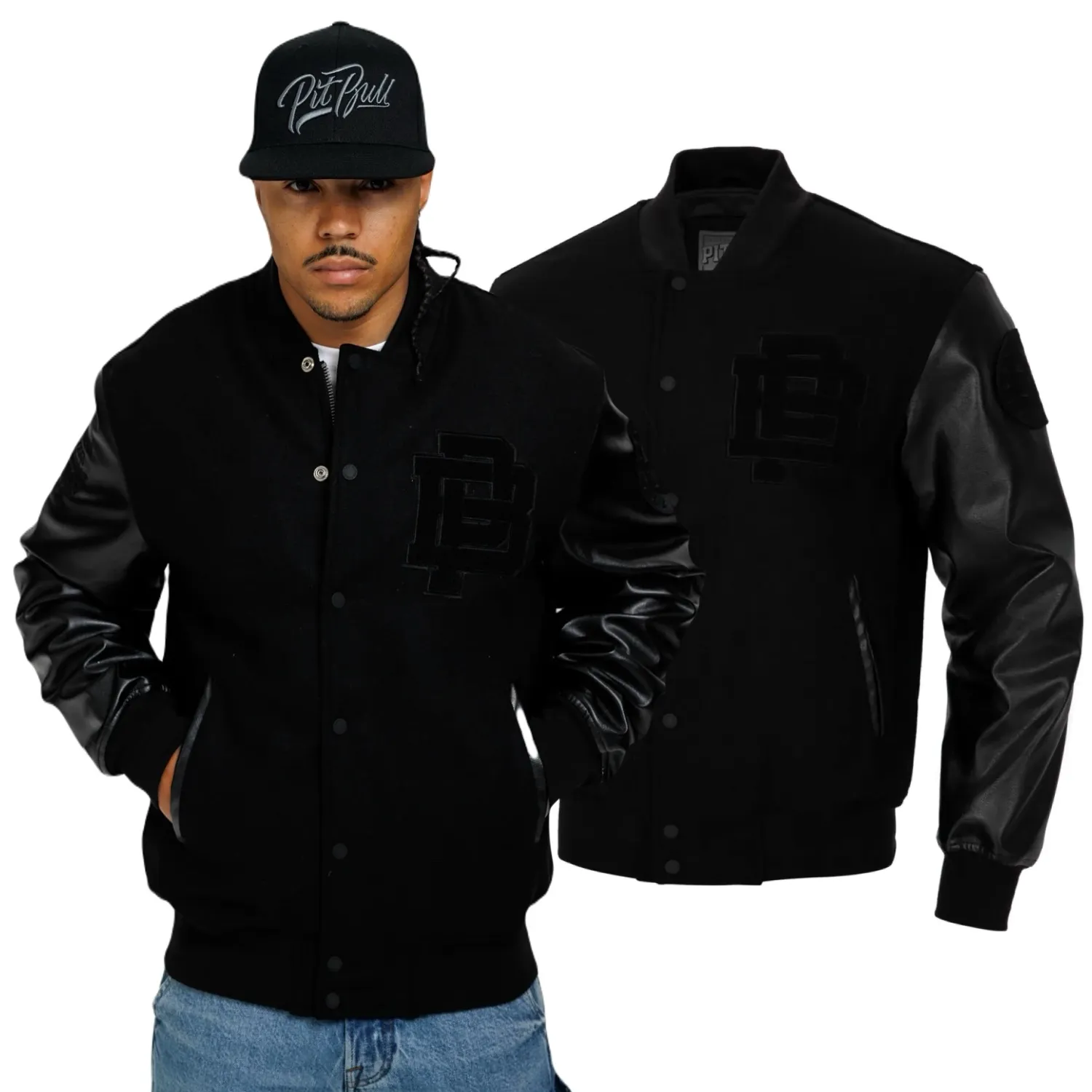 Kurtka przejściowa Pit Bull Fisher PU '24 - Czarna
