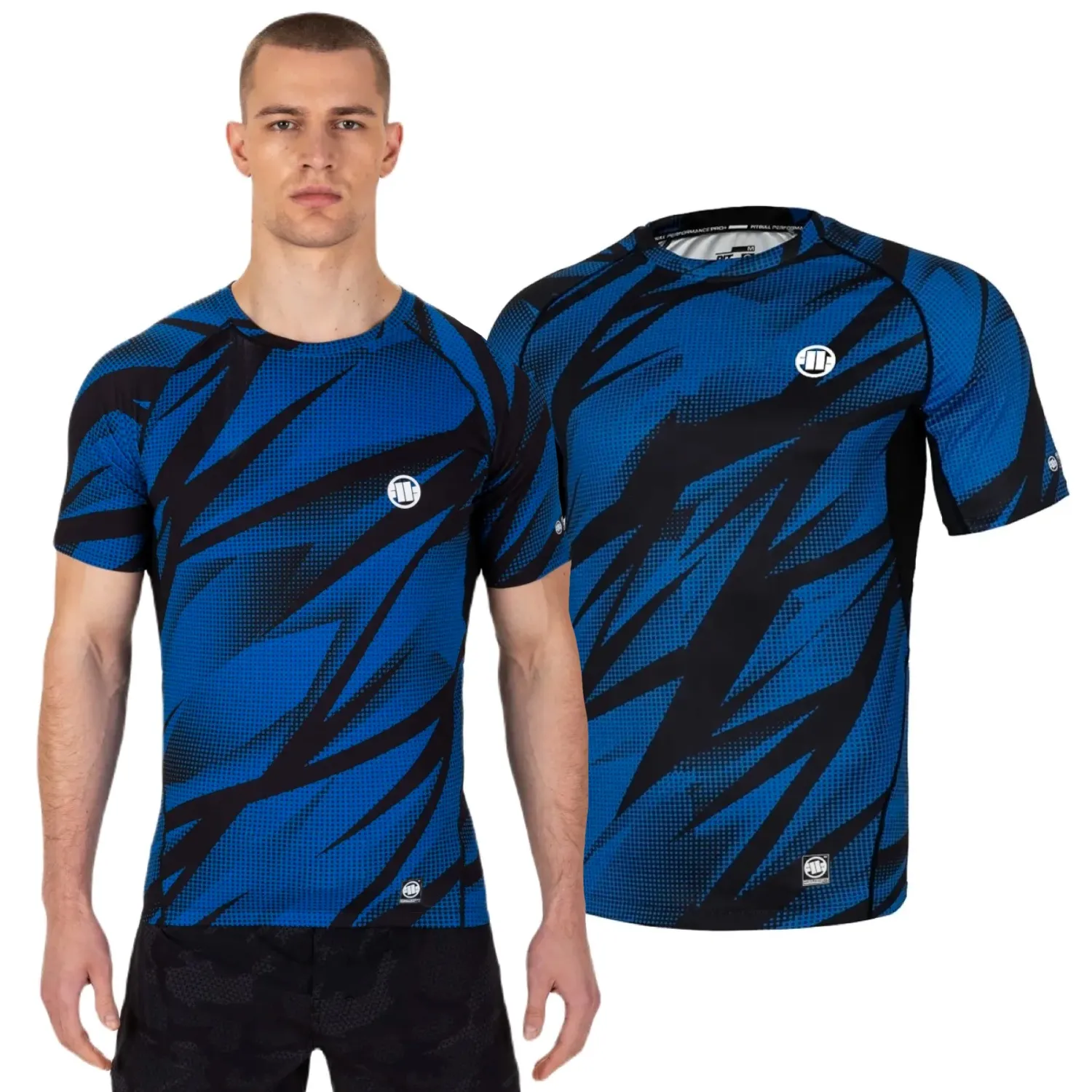 Koszulka Rashguard Pit Bull Performance Pro plus Dot Camo II - Niebieska