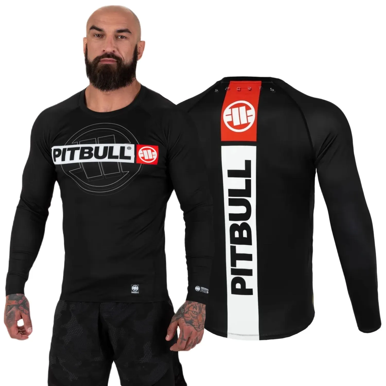 Longsleeve Rashguard Pit Bull Performance Pro plus Hilltop Sports - Czarny
