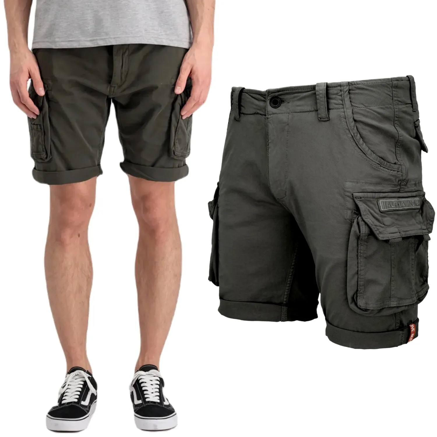 Spodenki Alpha Industries Crew Short 176203 136 - Grafitowe 38