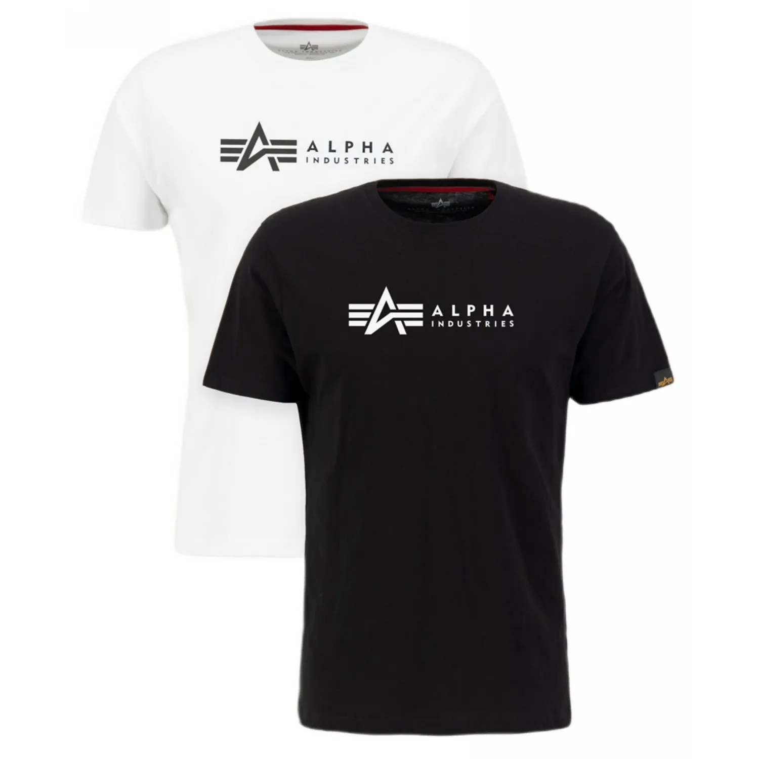 Koszulki Alpha Industries Alpha Label T 2 Pack 118534 95 - Czarna / Biała S