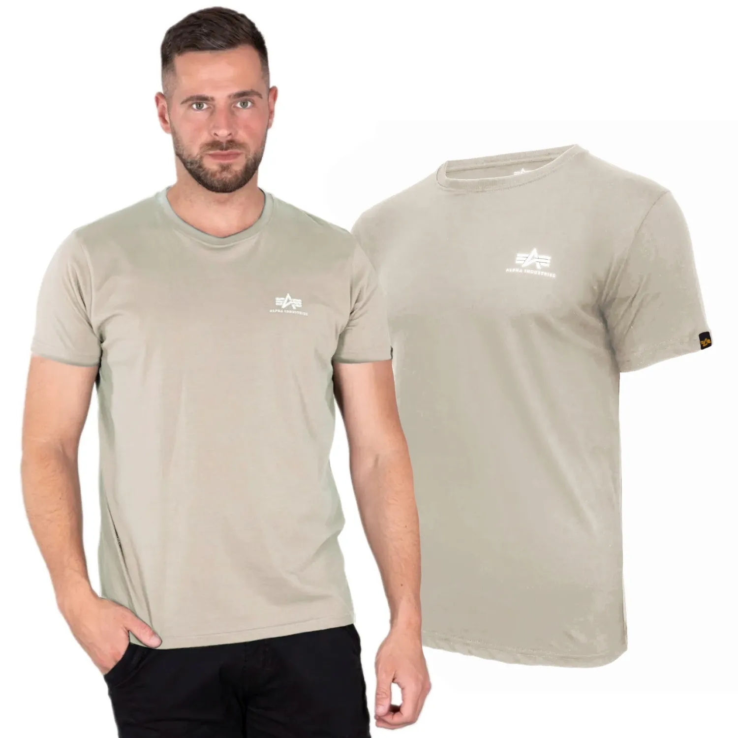 Koszulka Alpha Industries Small Logo Basic 188505 679 - Vintage Sand XXL