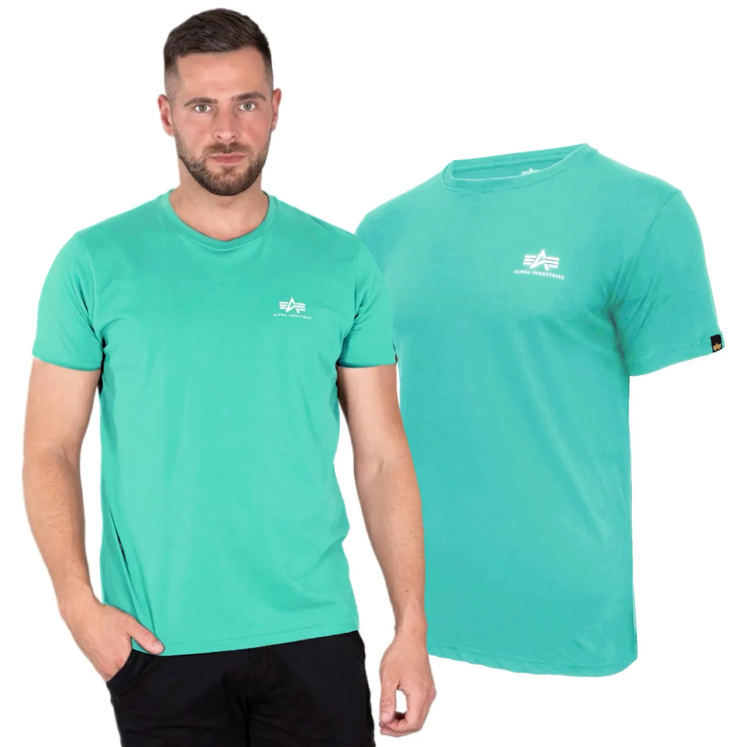 Koszulka Alpha Industries Small Logo Basic 188505 676 - Atomic Green S