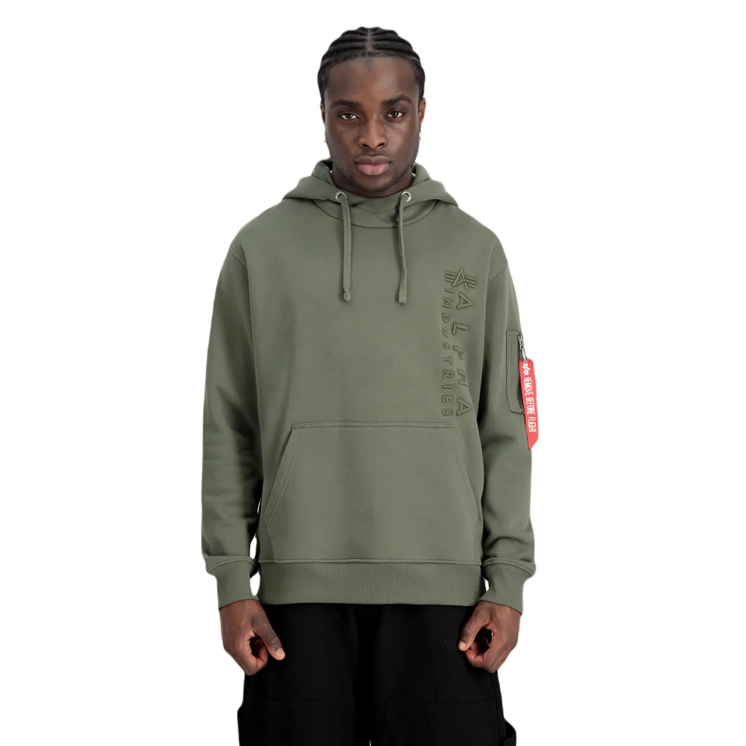 Bluza z kapturem Alpha Industries EMB Hoody 138333 142 - Ciemnooliwkowa XL