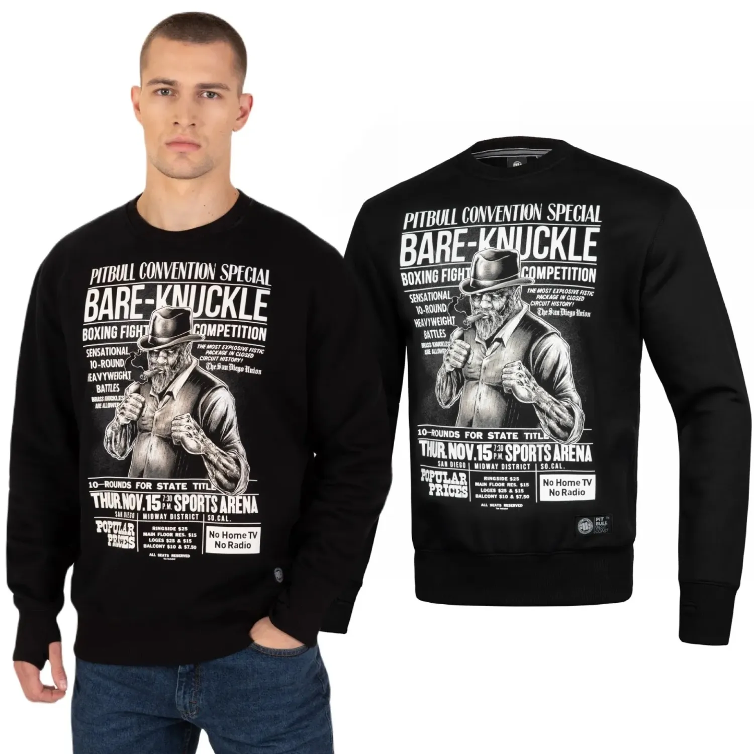 Bluza Pit Bull Seria Regular Bare Knuckle '23 - Czarna