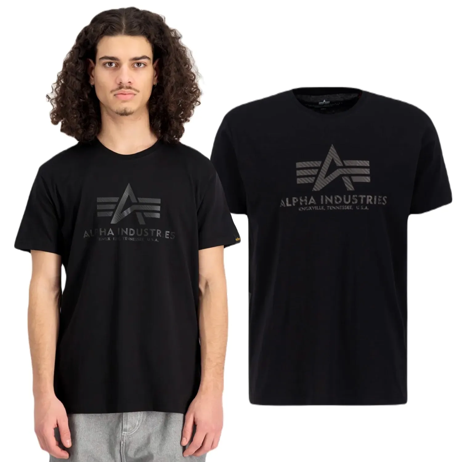 Koszulka Alpha Industries Basic T Carbon 100501CB 515 - Czarna S