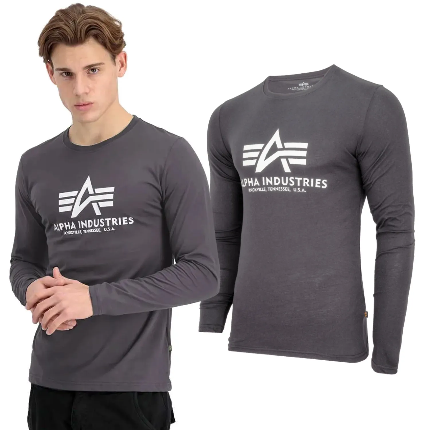 Koszulka Longsleeve Alpha Industries Basic 100510 684 -  Vintage Grey M
